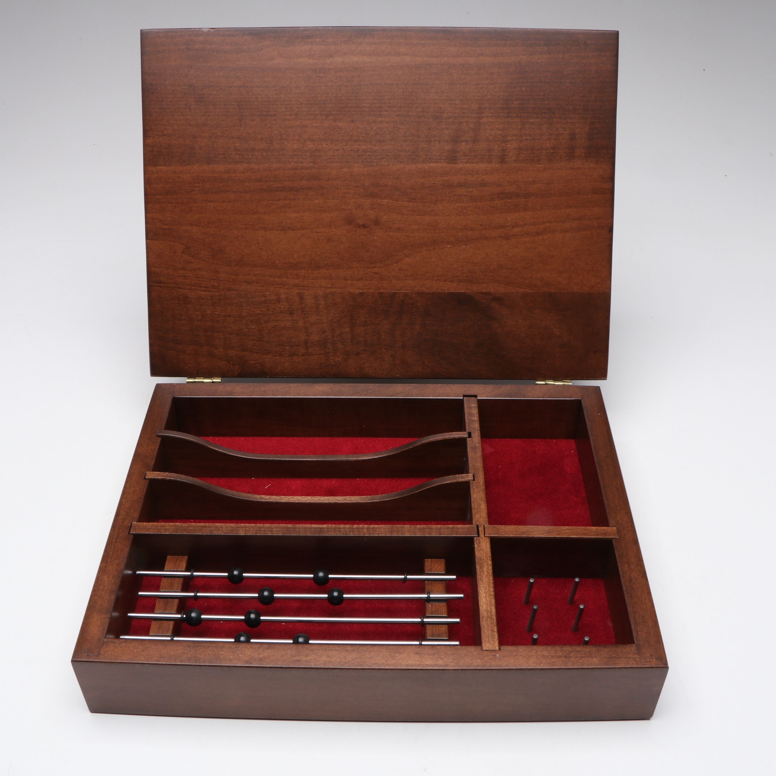 Handcrafted Maple Jewelry Box with Howard Miller and Other Metal Ship's Clock