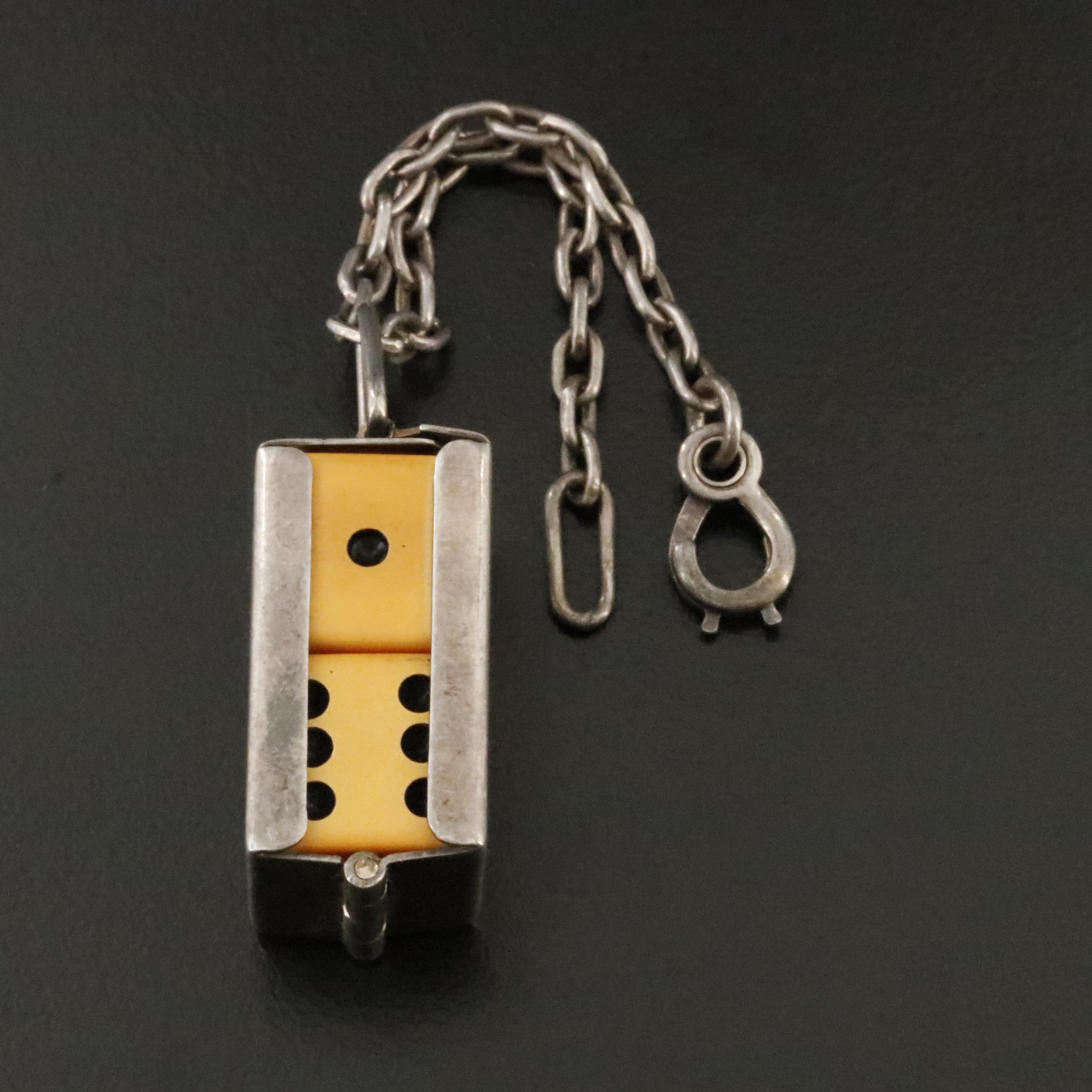 1930s Napier Sterling Bakelite Dice Charm