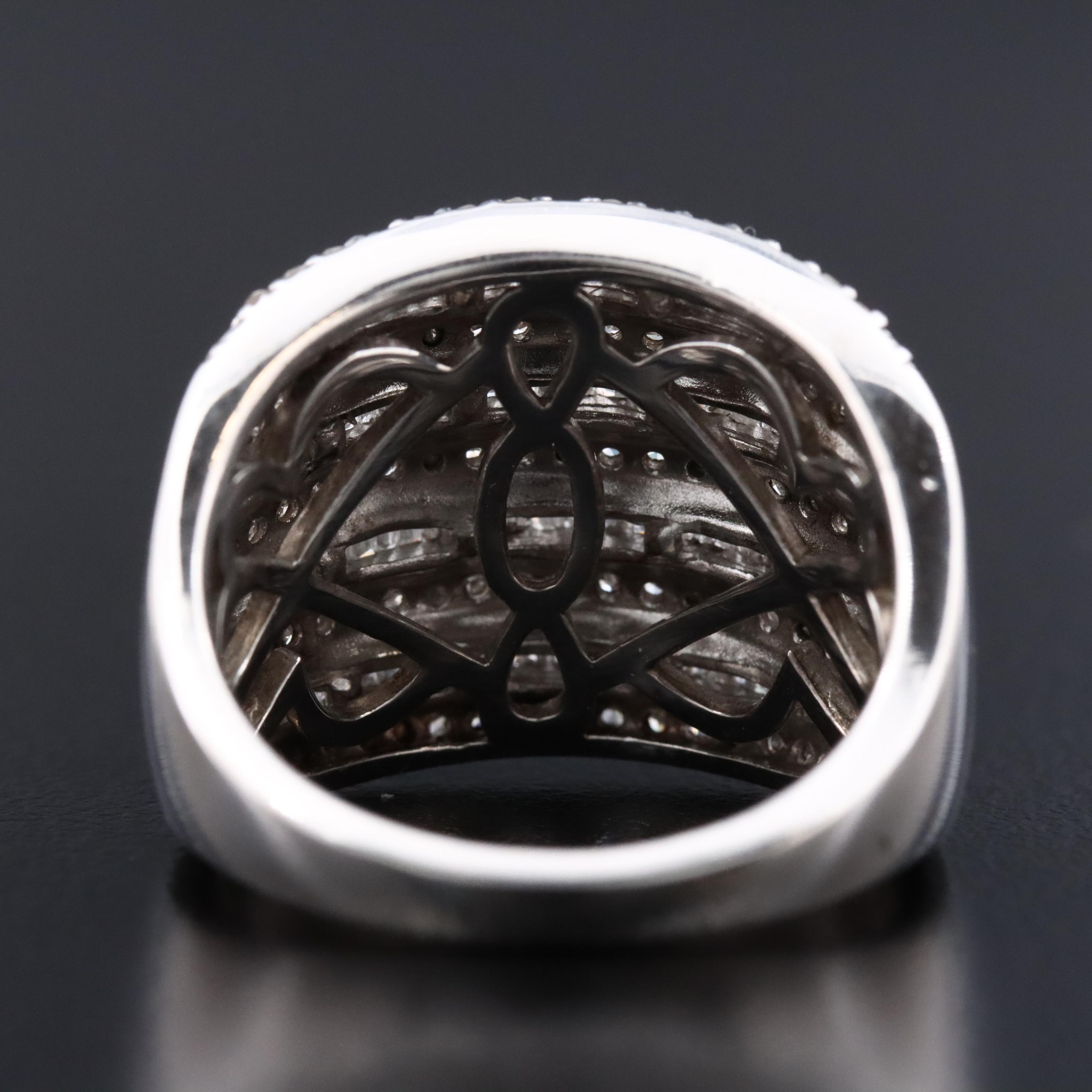 Sterling Multi Row Diamond Ring