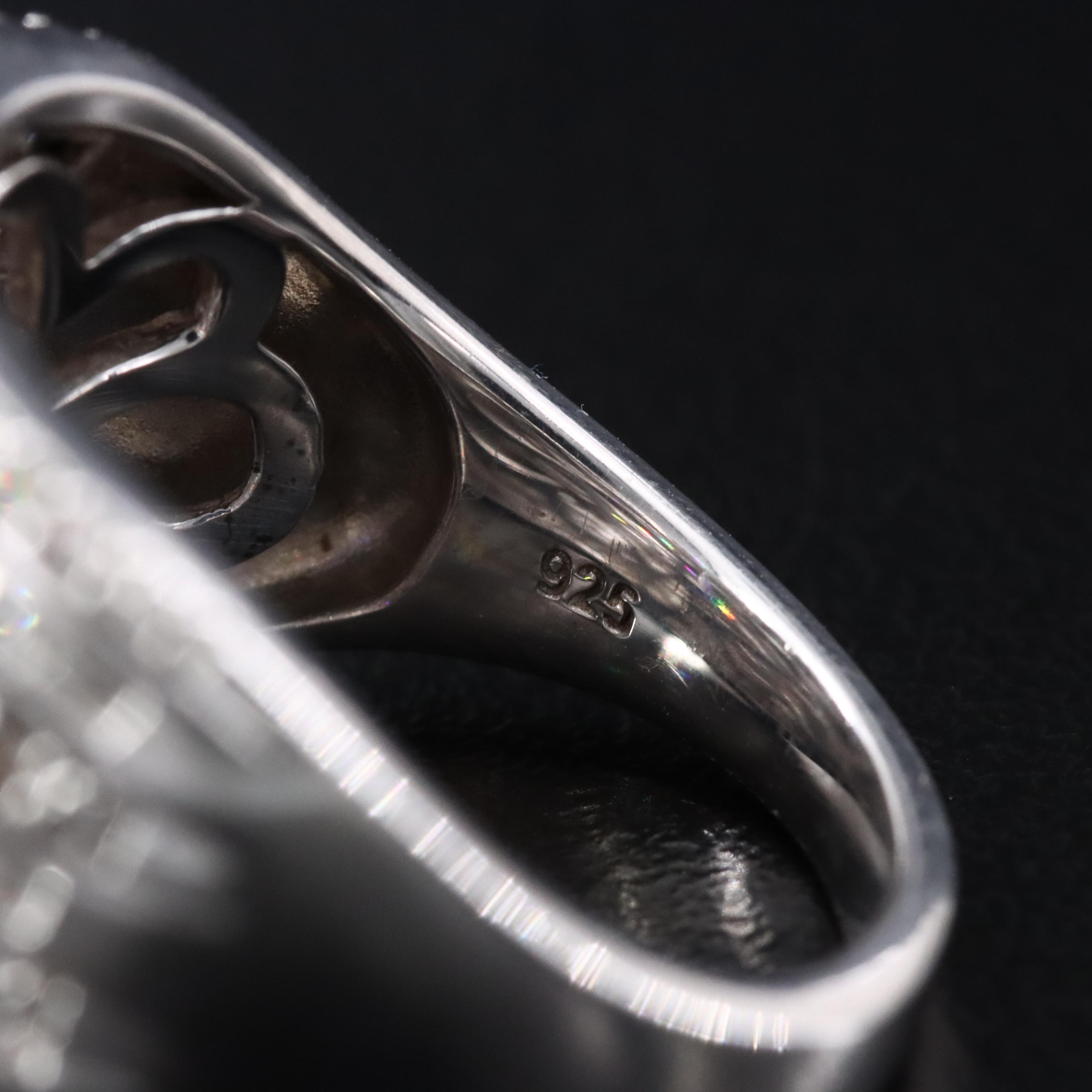 Sterling Multi Row Diamond Ring