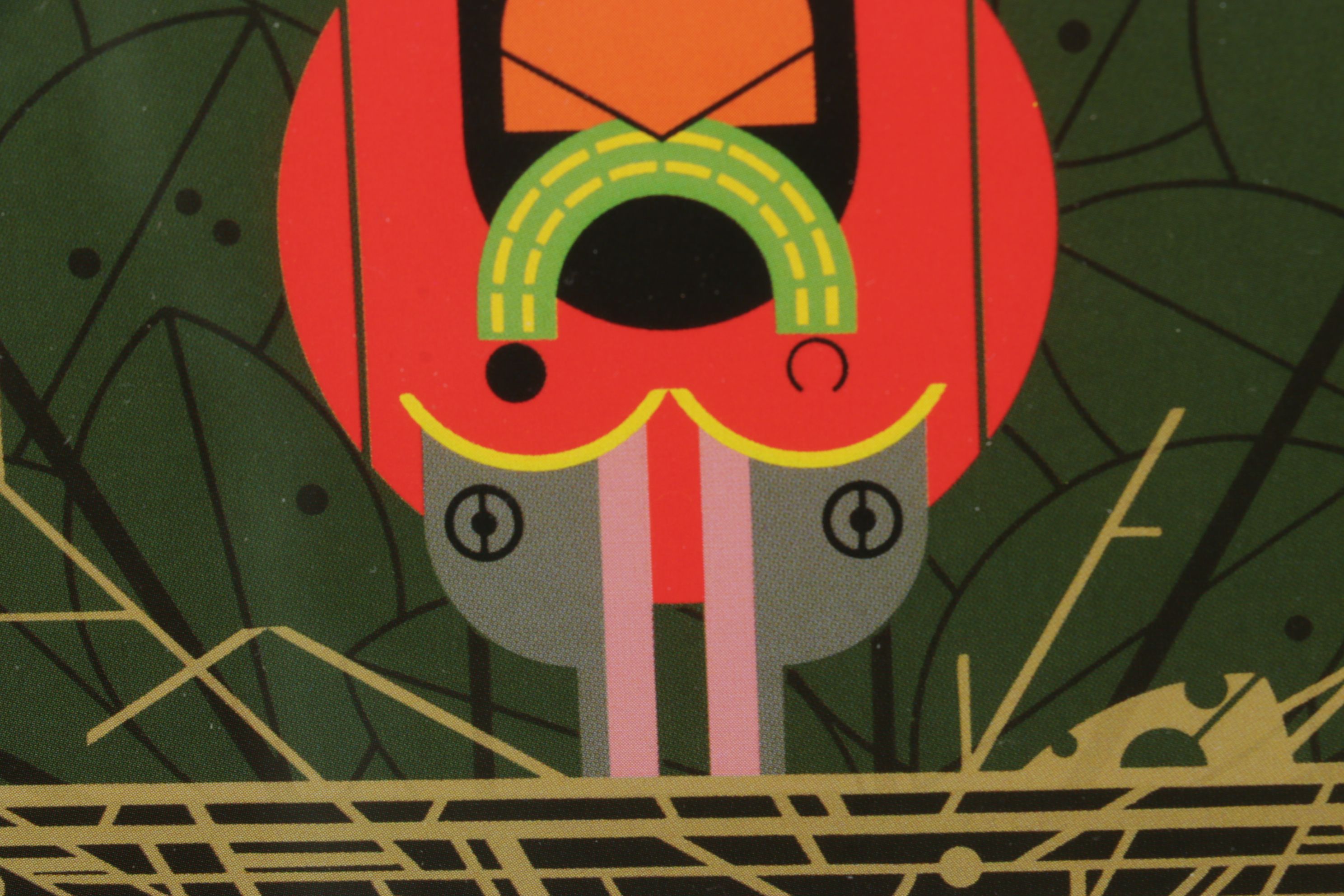 Charley Harper Offset Lithograph "Cardinal Cradle", 1991