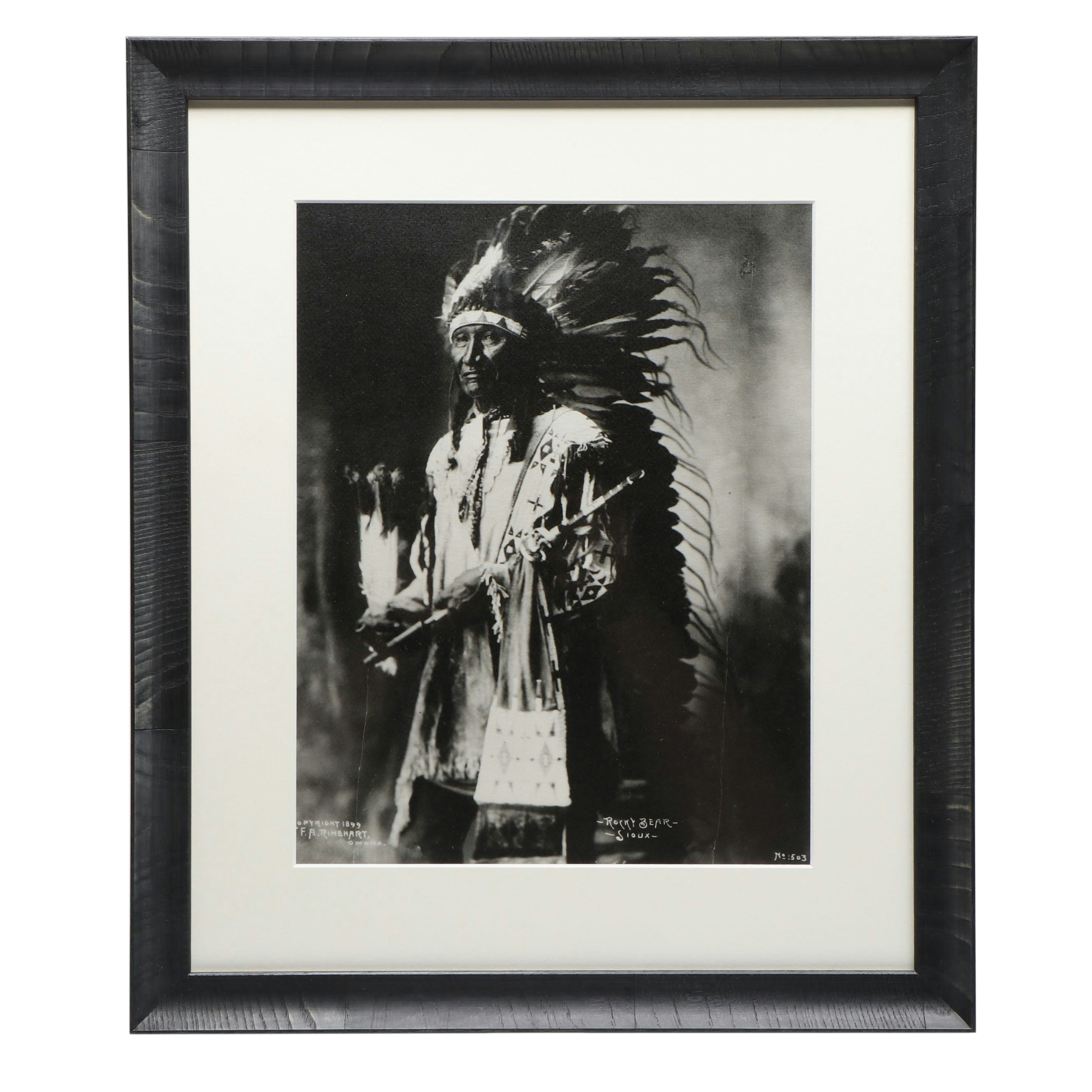 F.A. Rhinehart "Rocky Bear Sioux" and Other Native American Framed Prints
