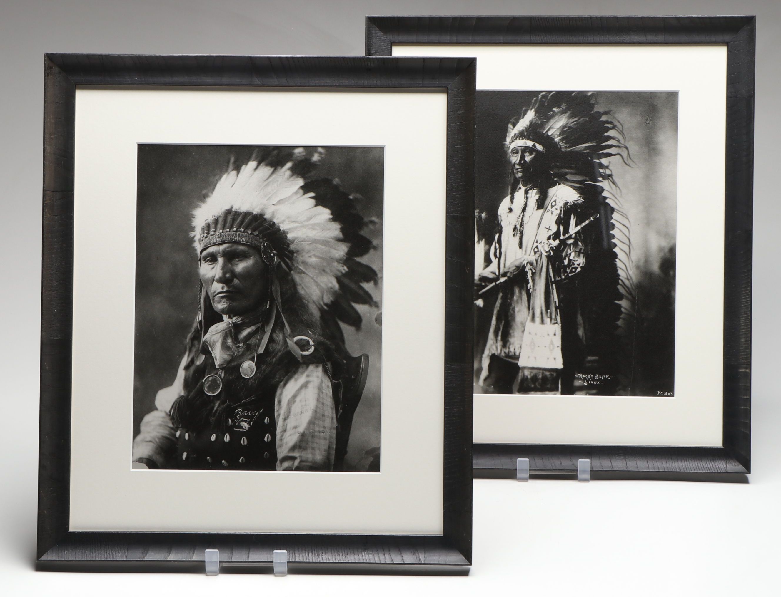 F.A. Rhinehart "Rocky Bear Sioux" and Other Native American Framed Prints