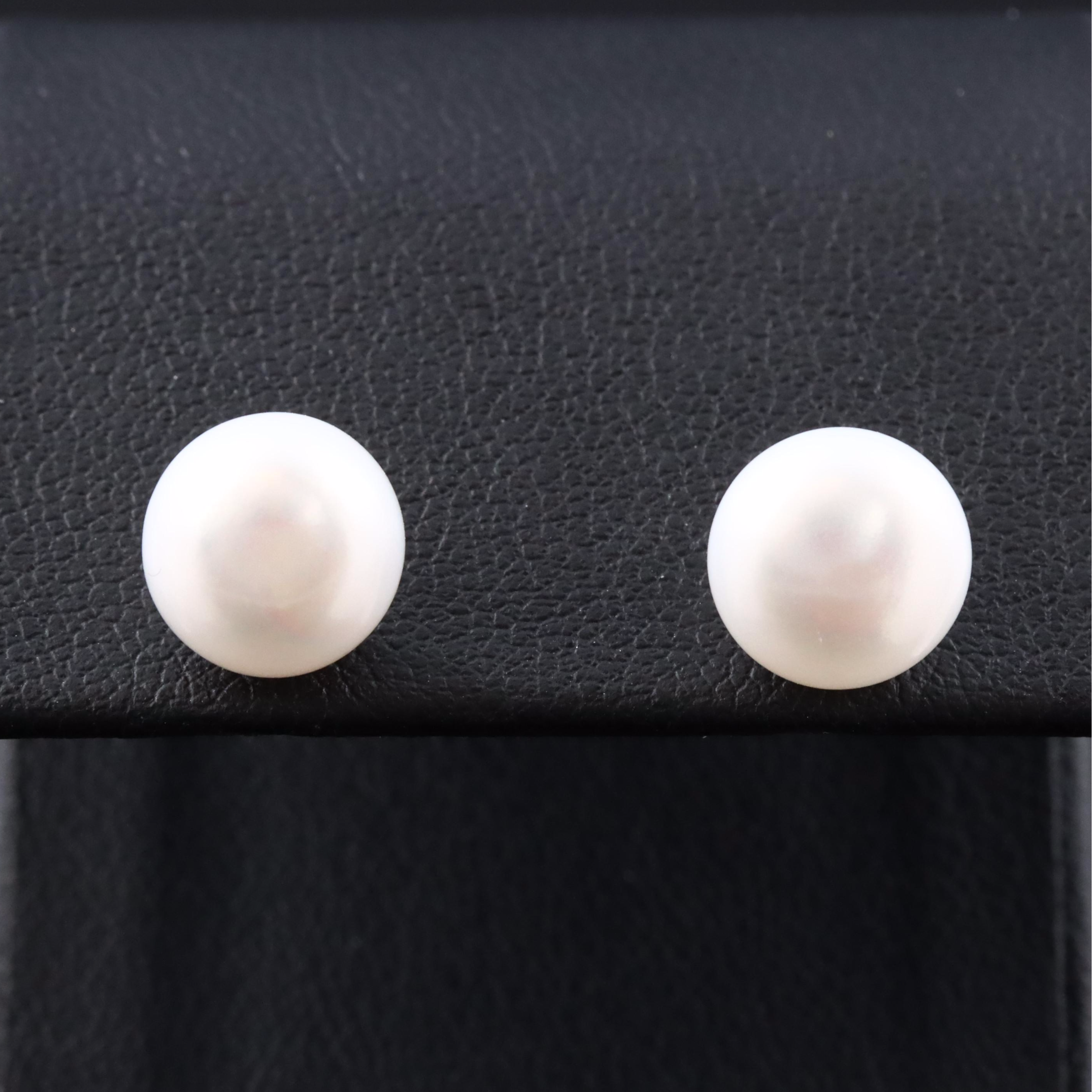 14K Pearl Front Back Earrings