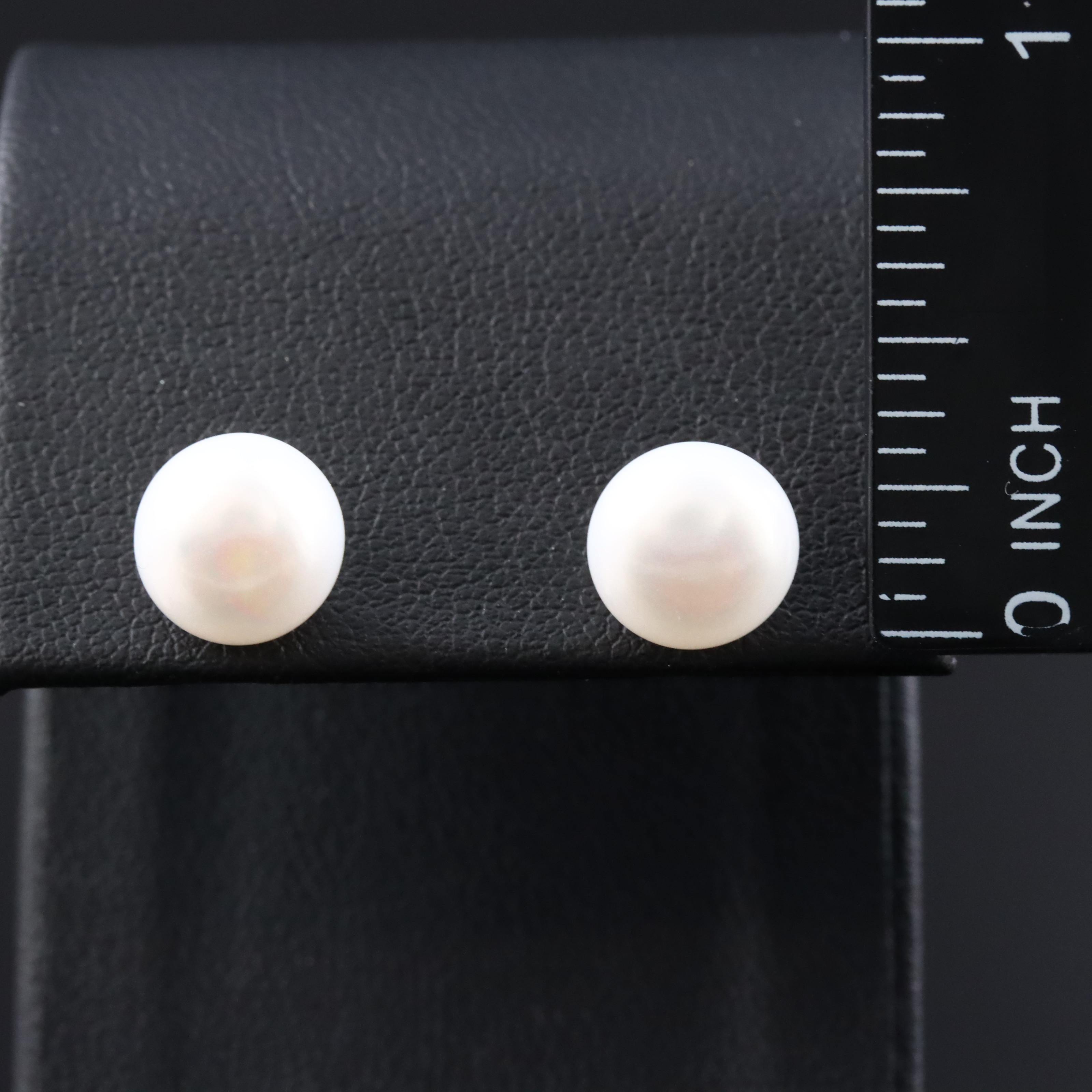 14K Pearl Front Back Earrings