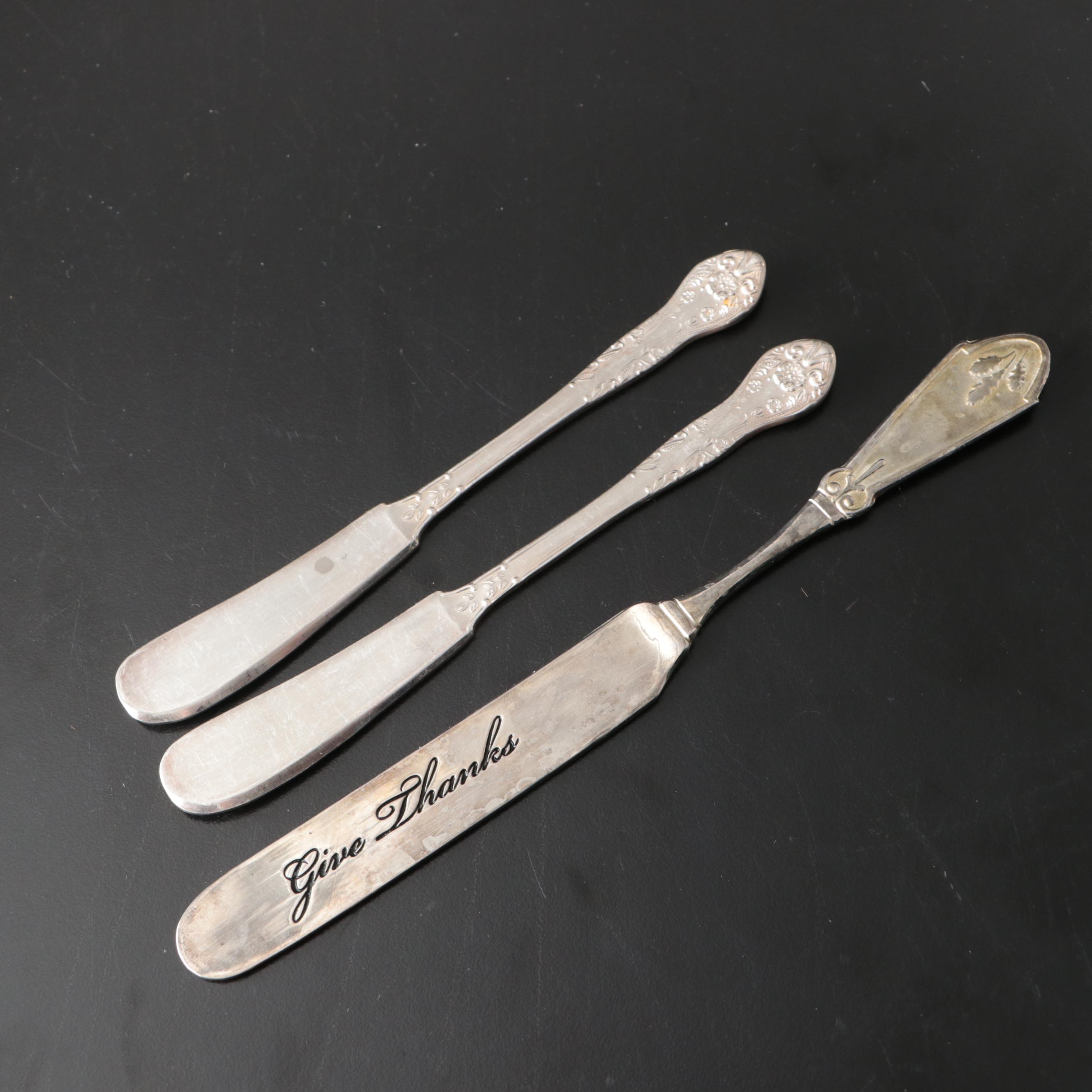 Vintage Nickel Silver and Silver Plate Utensils and Napkin Rings