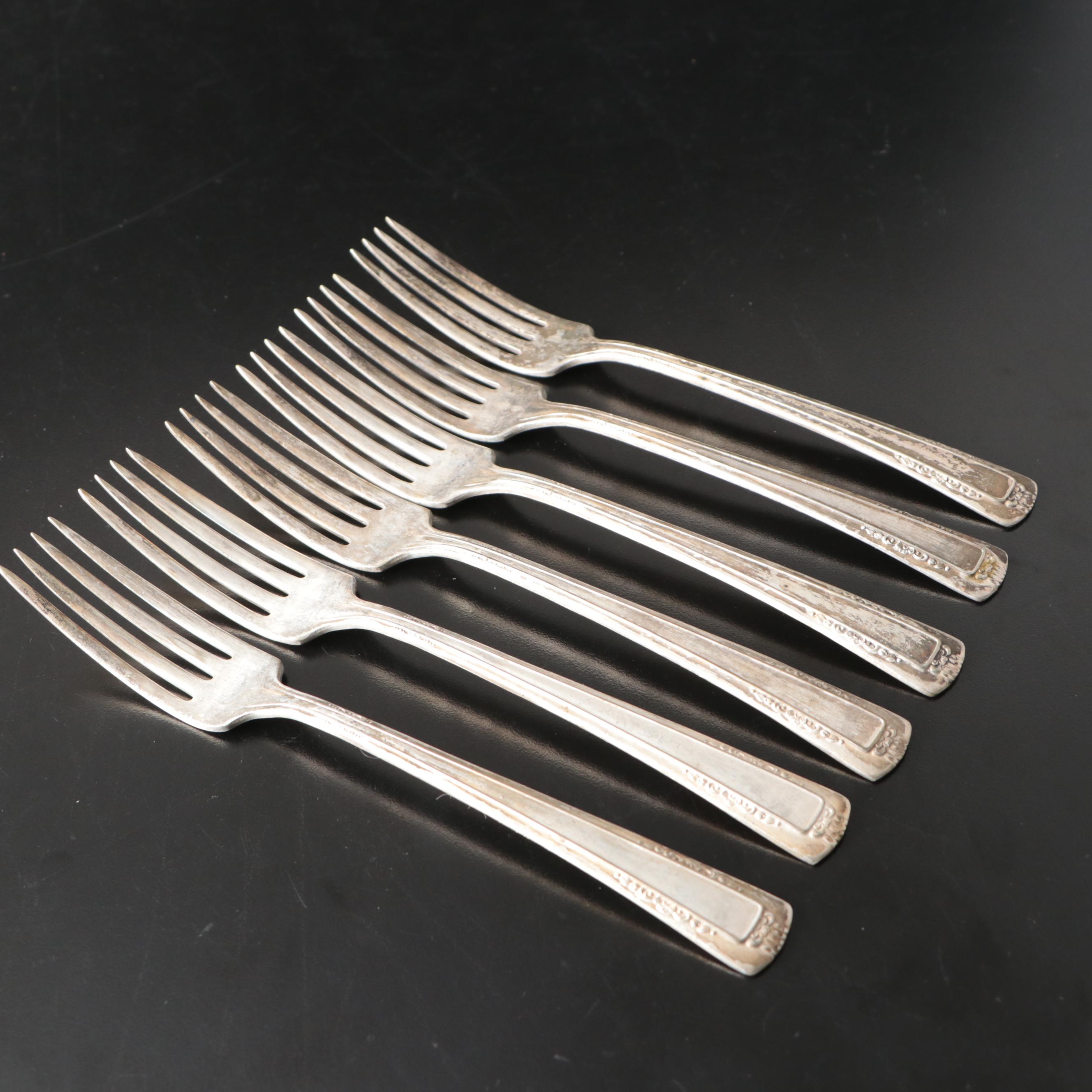 Vintage Nickel Silver and Silver Plate Utensils and Napkin Rings