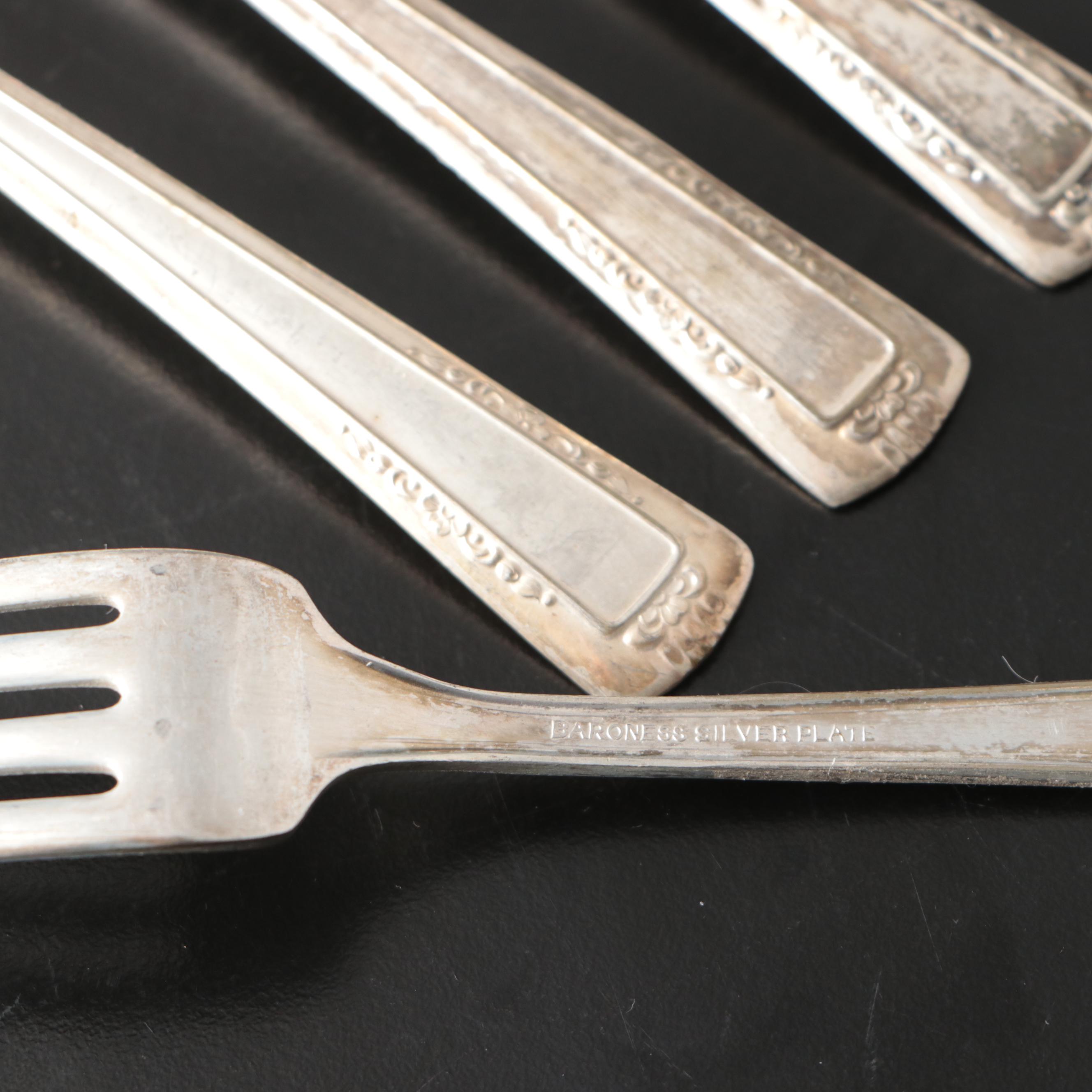 Vintage Nickel Silver and Silver Plate Utensils and Napkin Rings