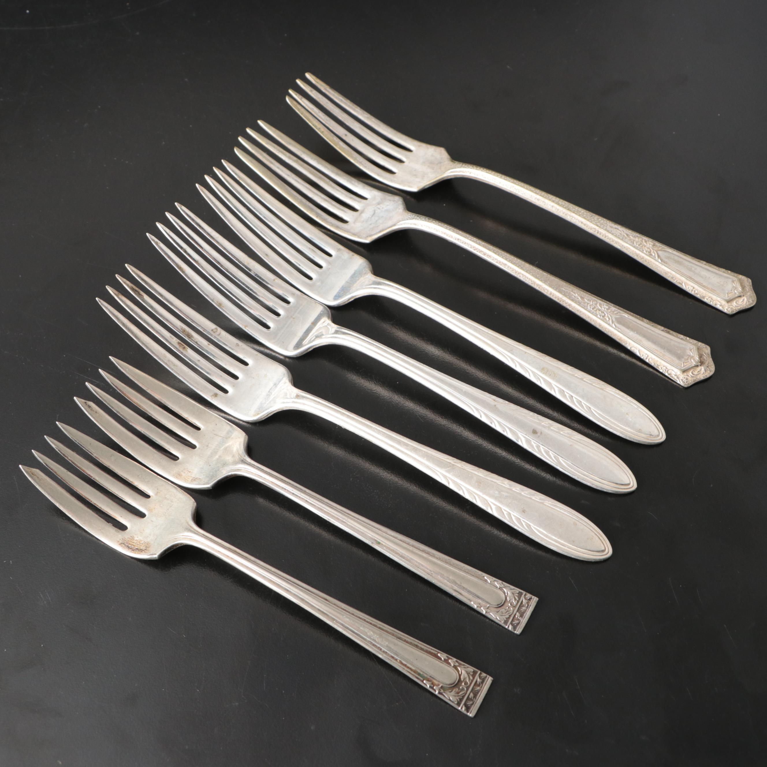 Vintage Nickel Silver and Silver Plate Utensils and Napkin Rings