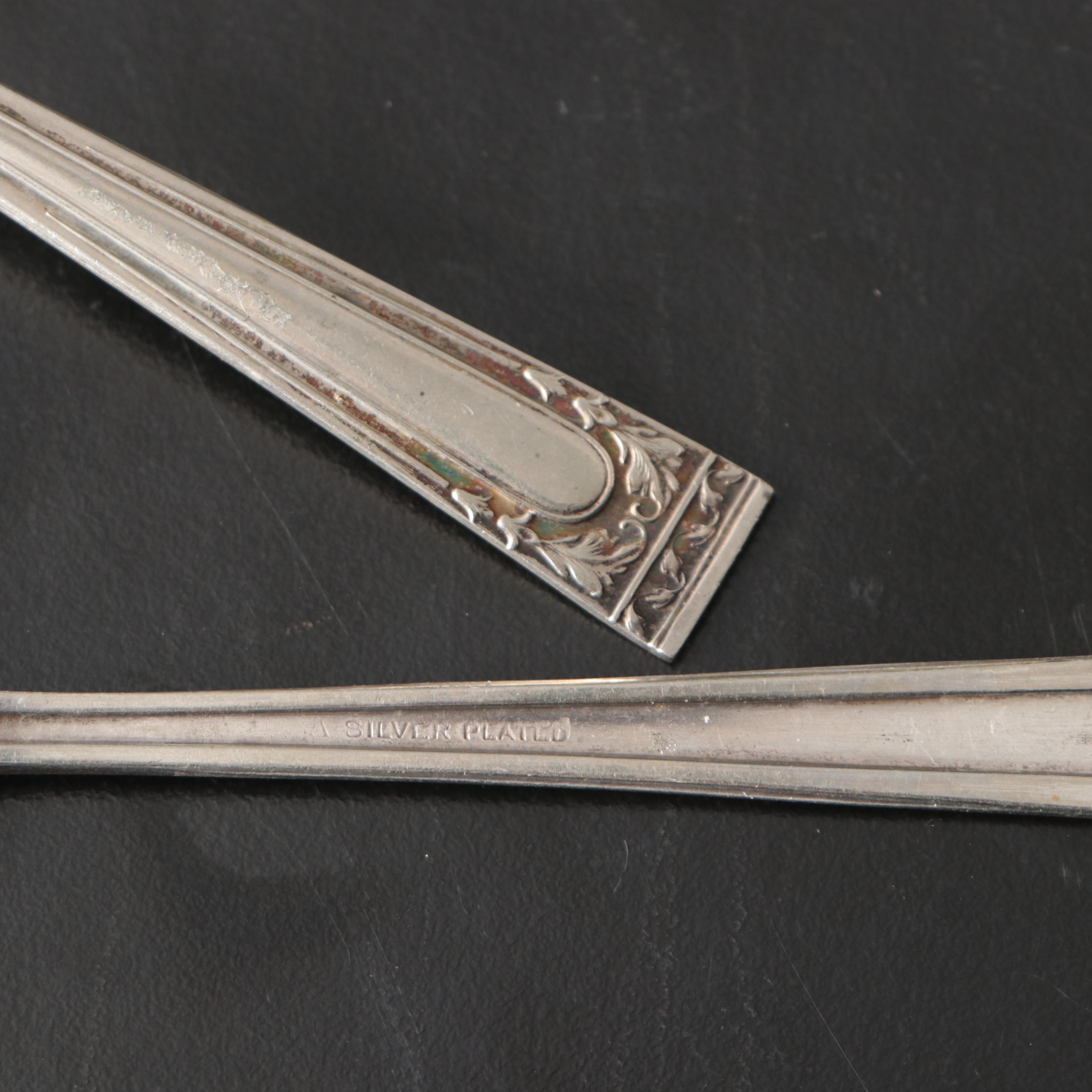 Vintage Nickel Silver and Silver Plate Utensils and Napkin Rings