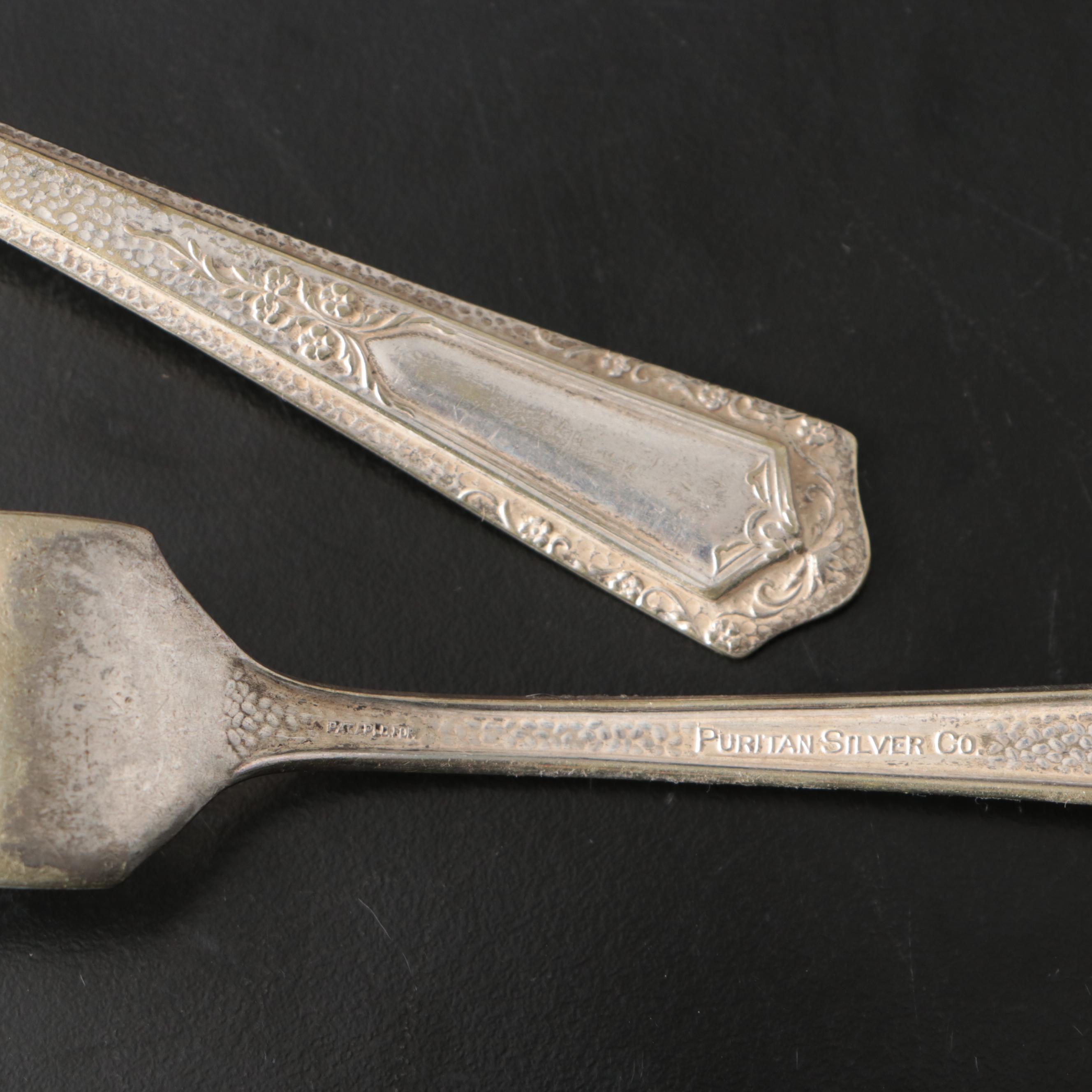 Vintage Nickel Silver and Silver Plate Utensils and Napkin Rings