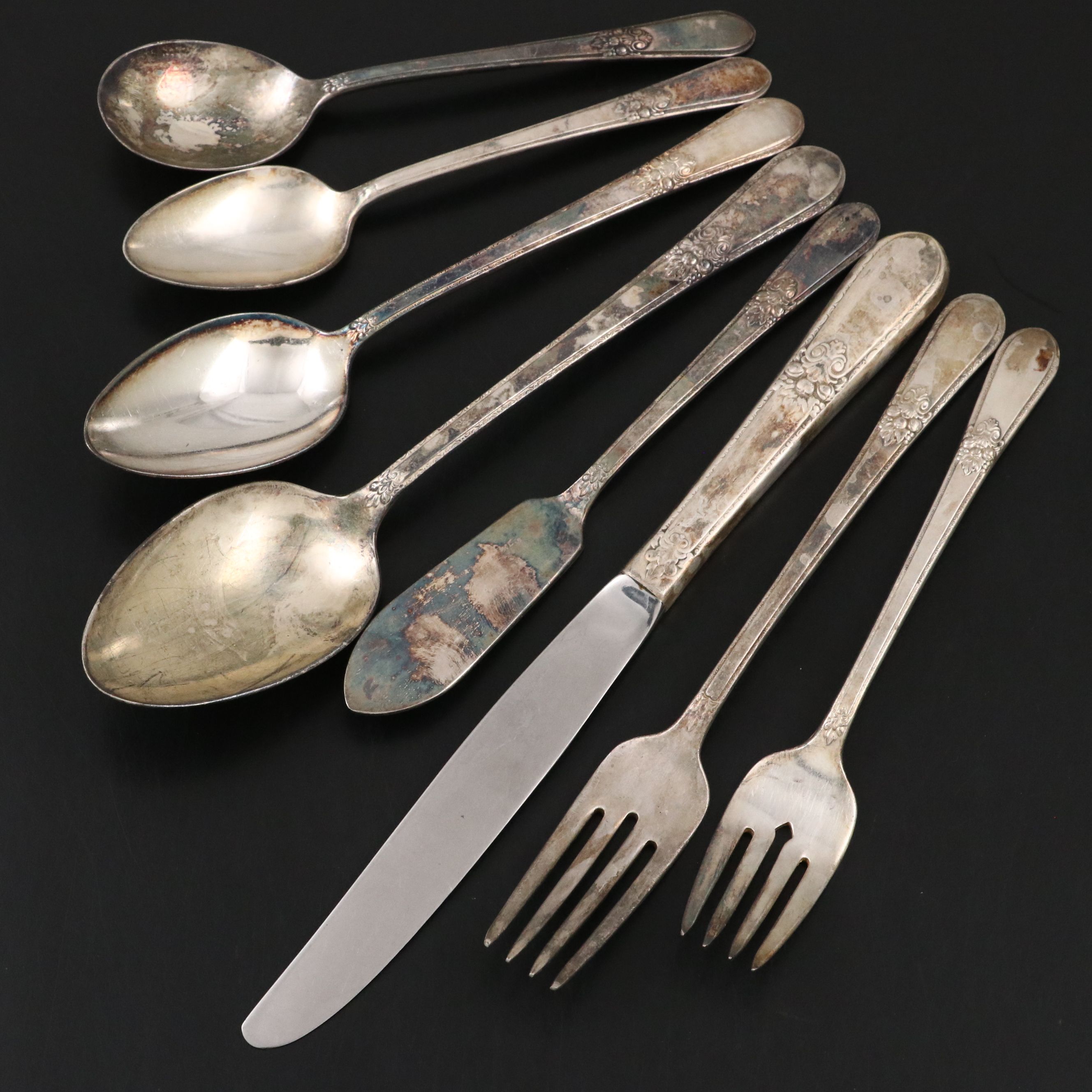 Rogers "Adoration" Silver Plate Flatware with Other Japanese Knives