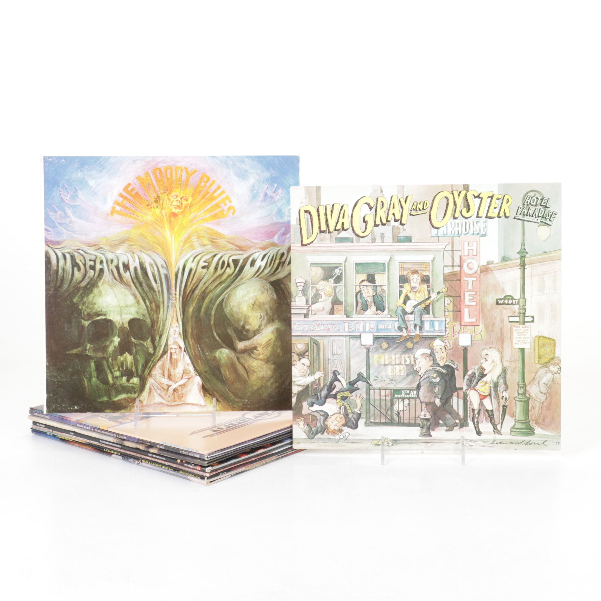 Moody Blues, Diva Gray & Oyster and Casablanca in Set of Vinyl Record Albums