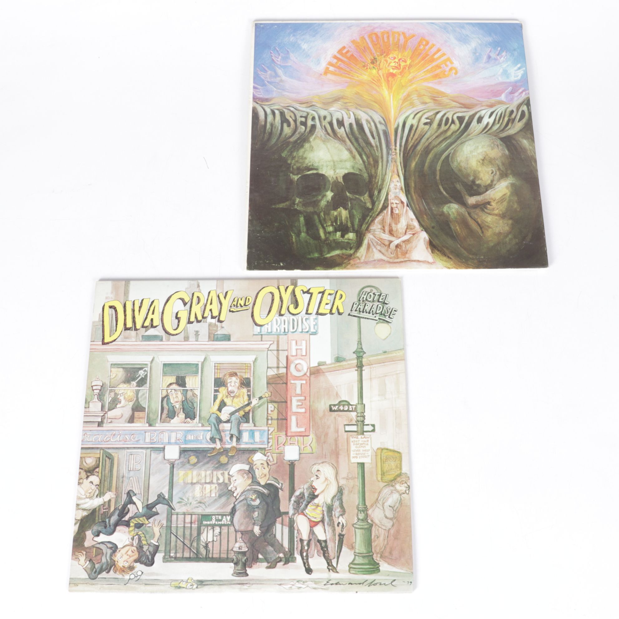 Moody Blues, Diva Gray & Oyster and Casablanca in Set of Vinyl Record Albums