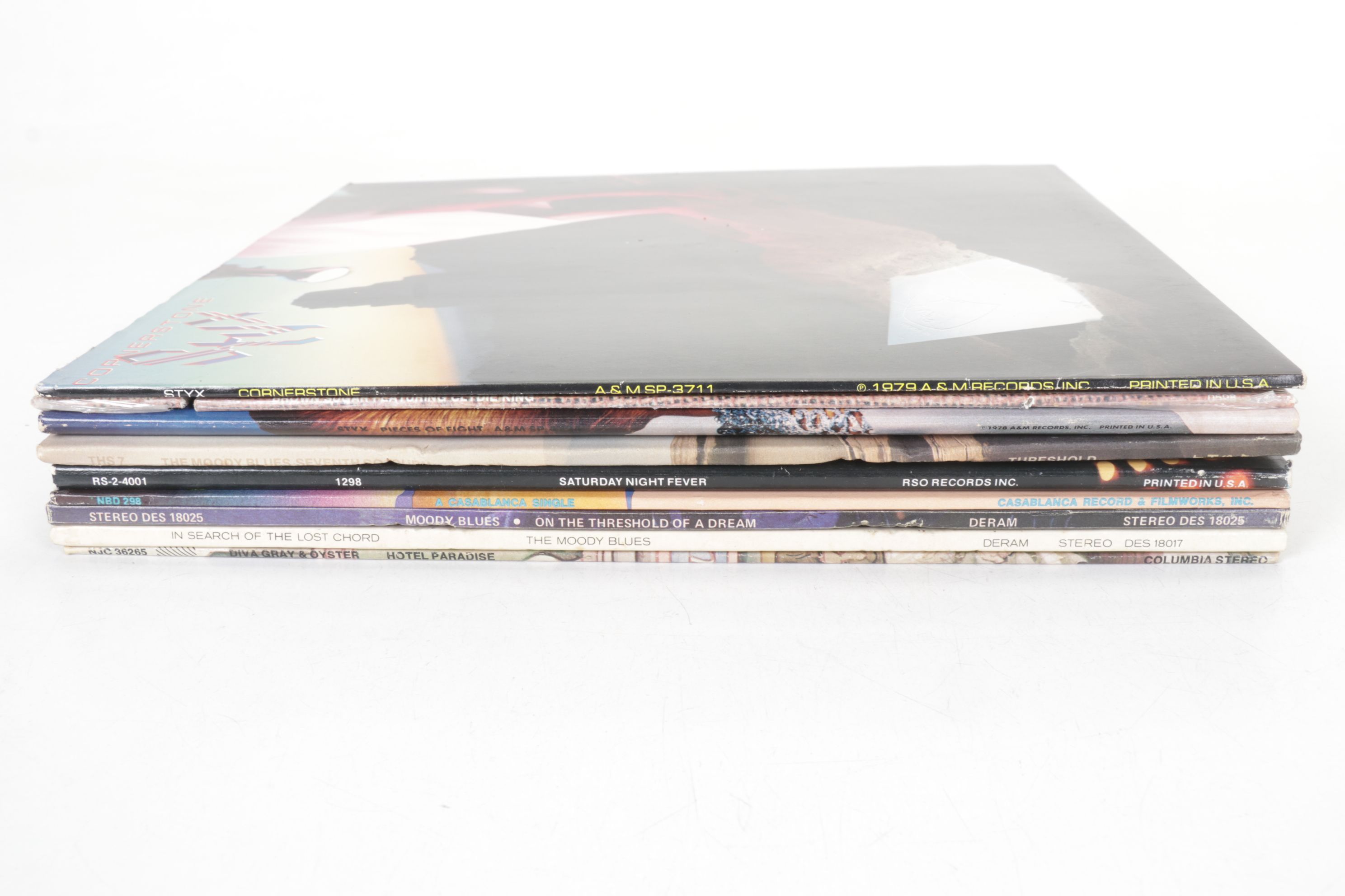 Moody Blues, Diva Gray & Oyster and Casablanca in Set of Vinyl Record Albums