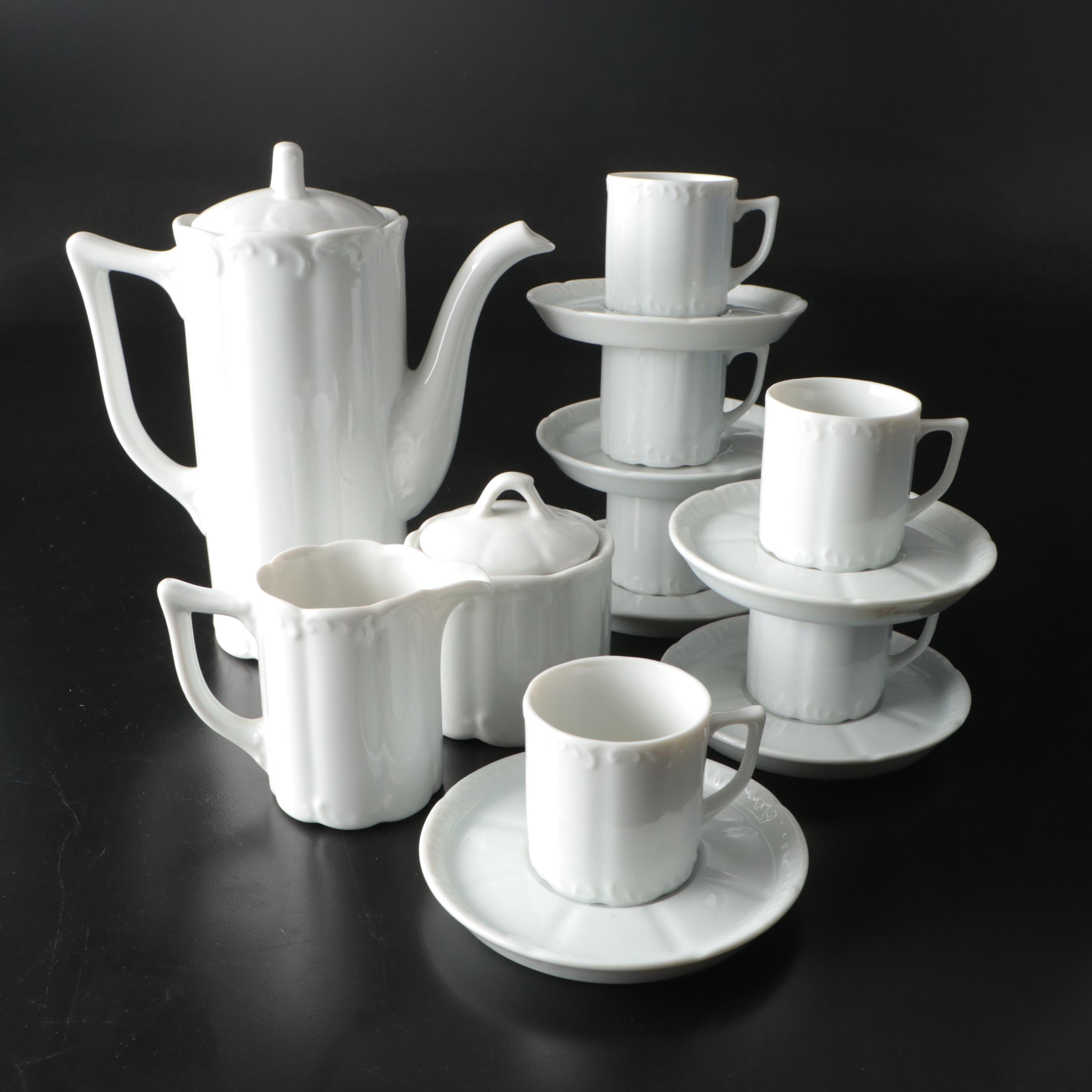 Neiman Marcus Embossed Porcelain Coffee Set