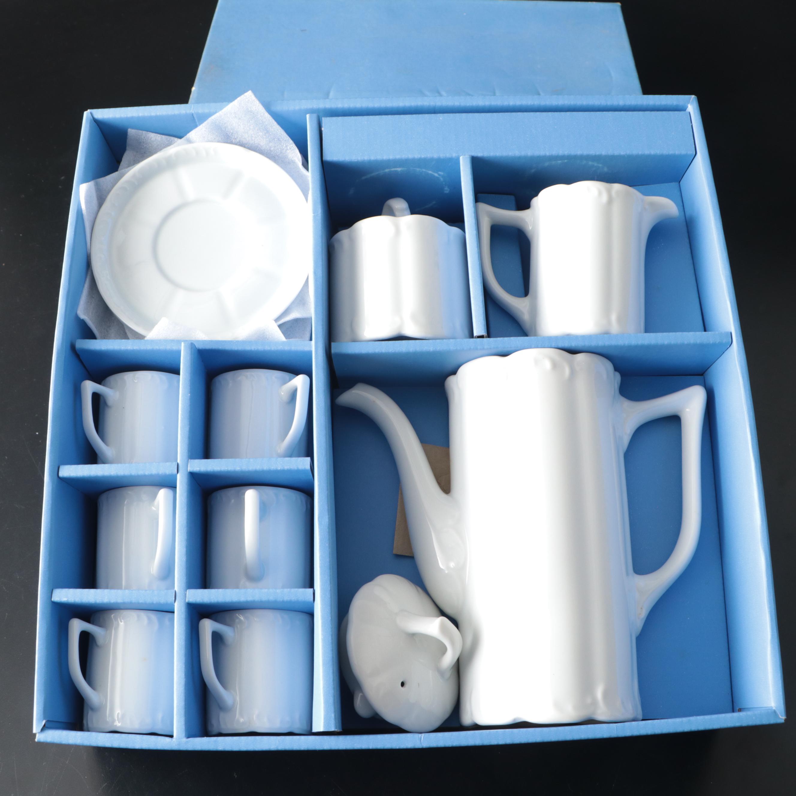 Neiman Marcus Embossed Porcelain Coffee Set