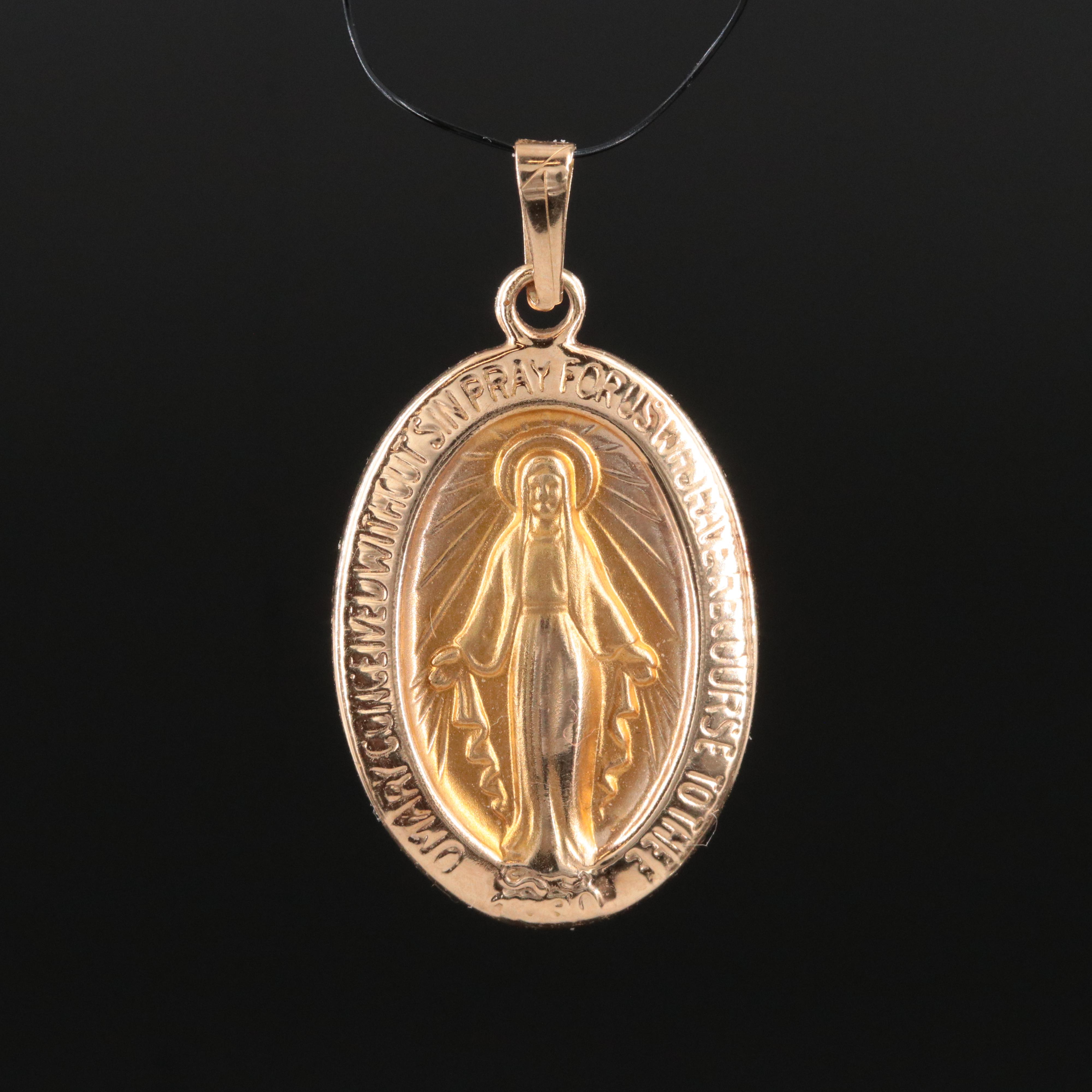 14K Mary Pendant