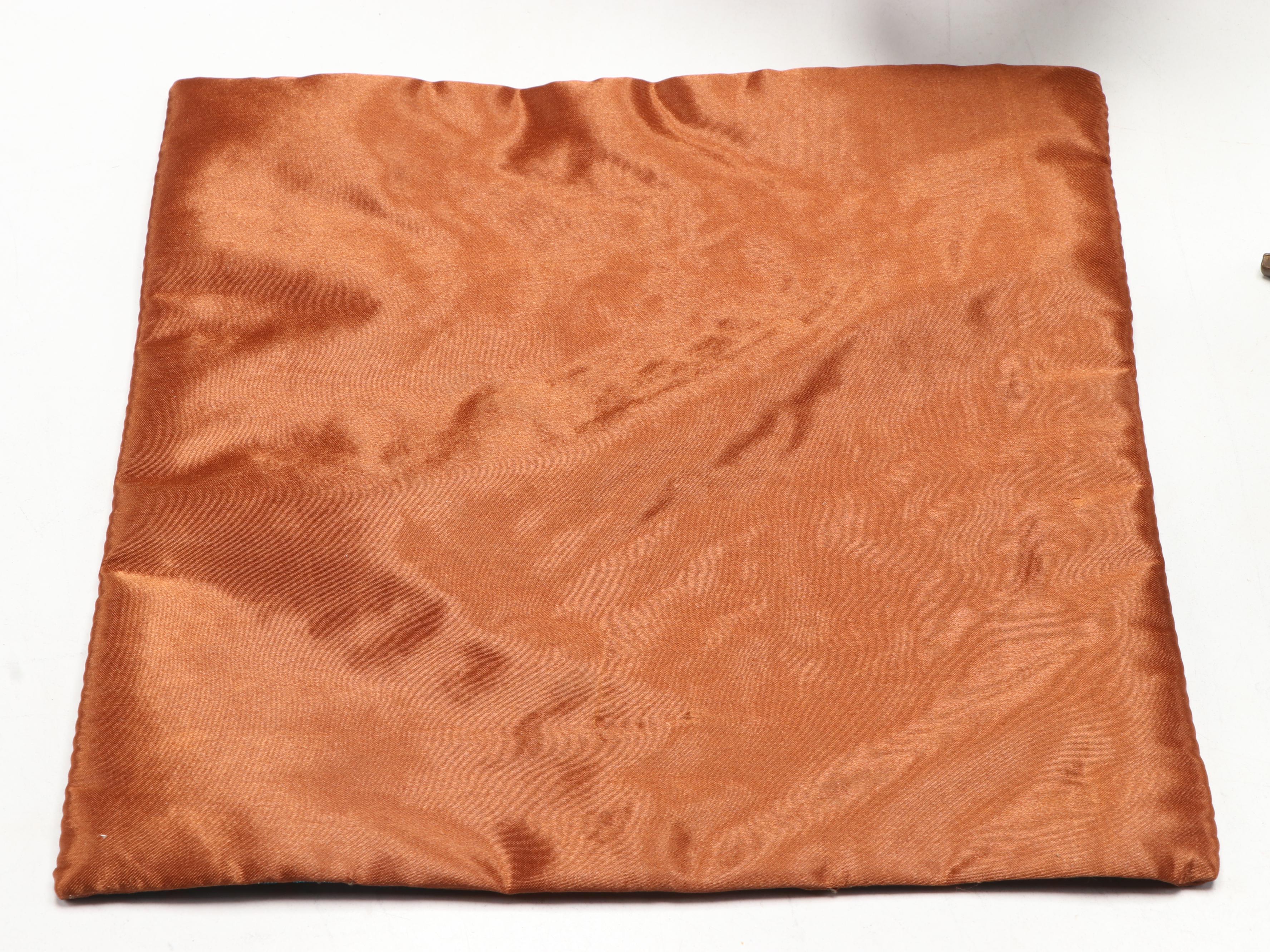 Chinese Porcelain Vase with Embroidered Silk Phoenix and Other Décor