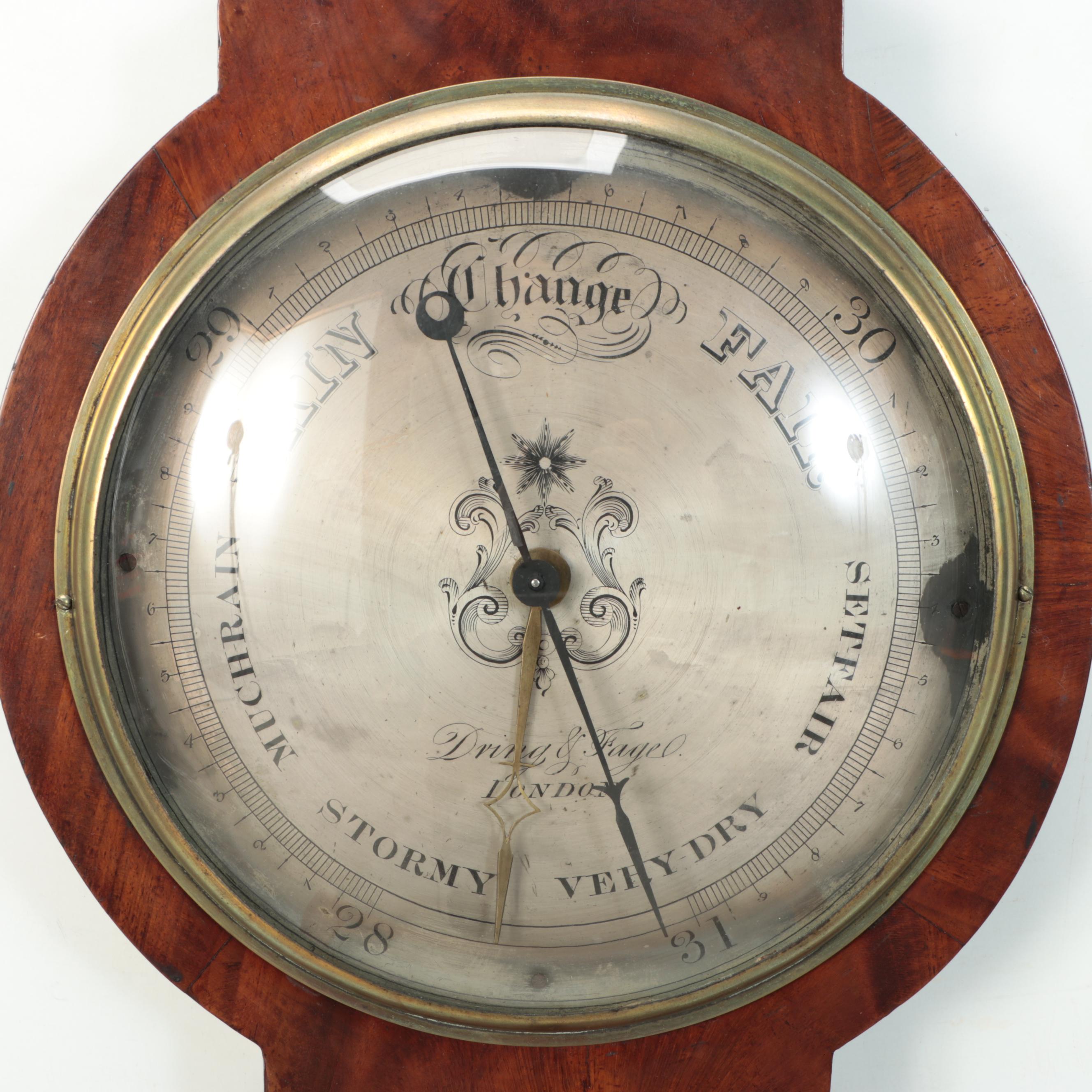 Dring & Fage Victorian Style Wood Wall Barometer