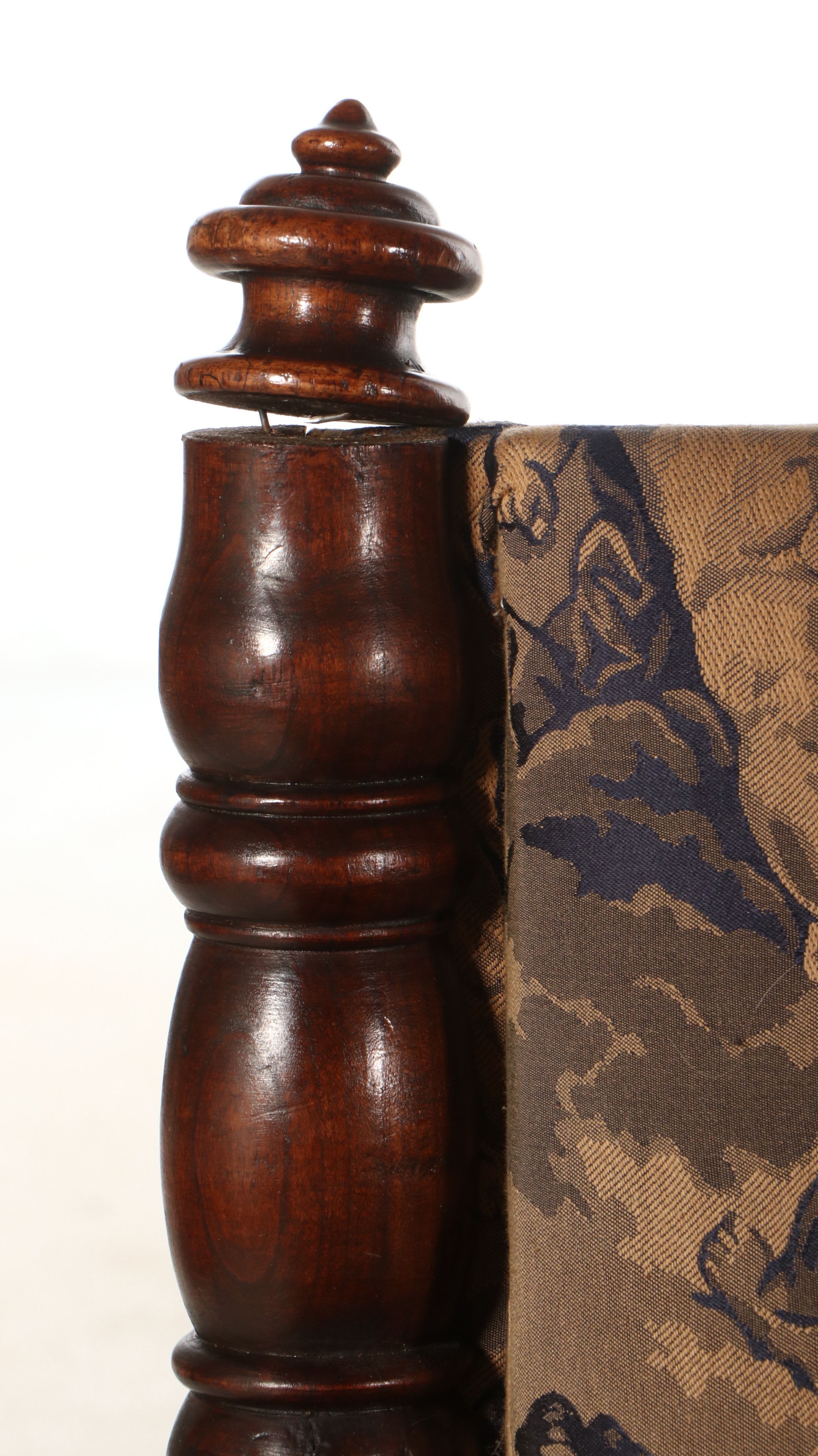 English William and Mary Style Carved Walnut Upholstered Settee