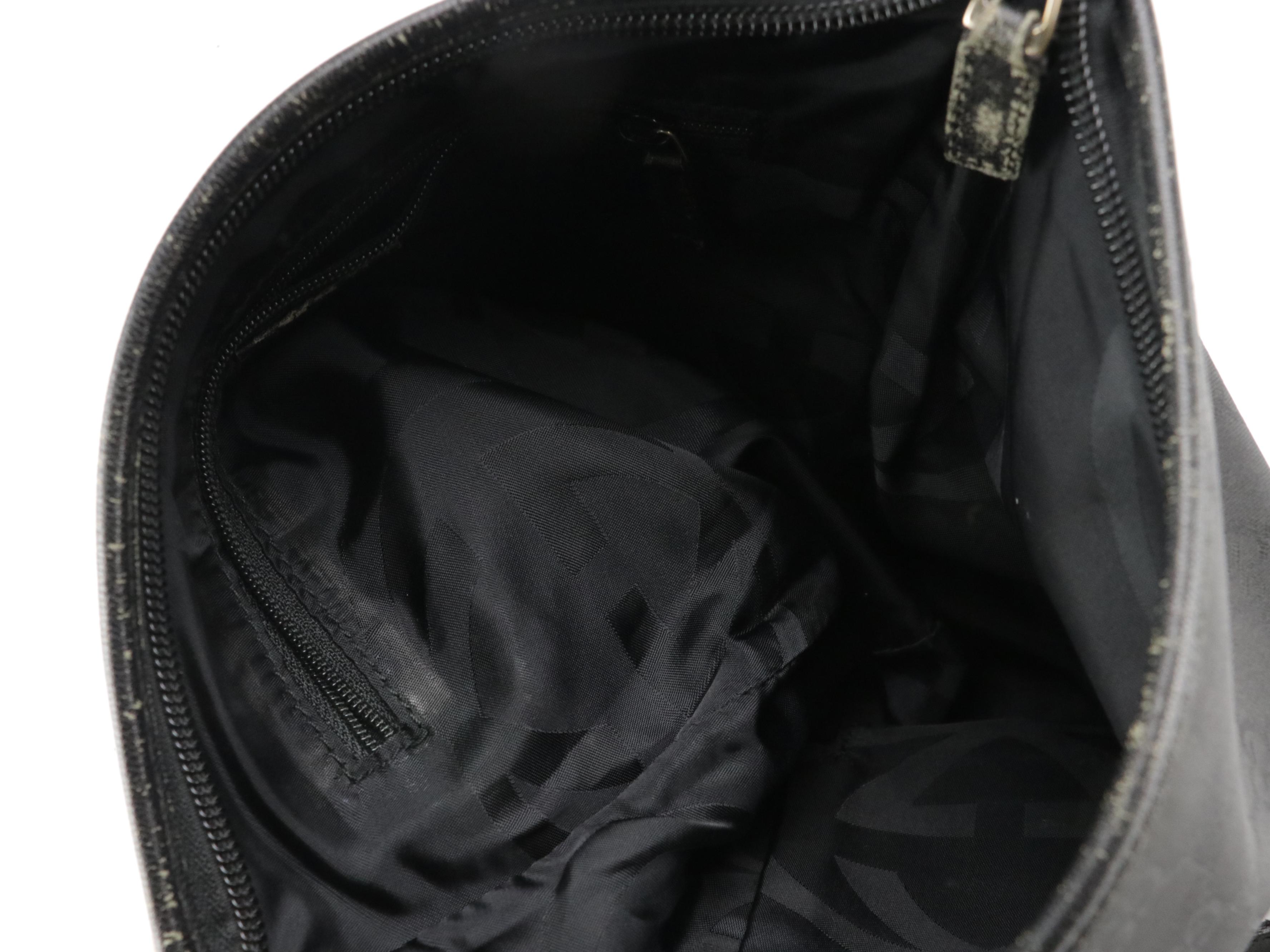 Gucci Jolicoeur Crossbody Bag in Black GG Nylon Canvas and Leather Trim