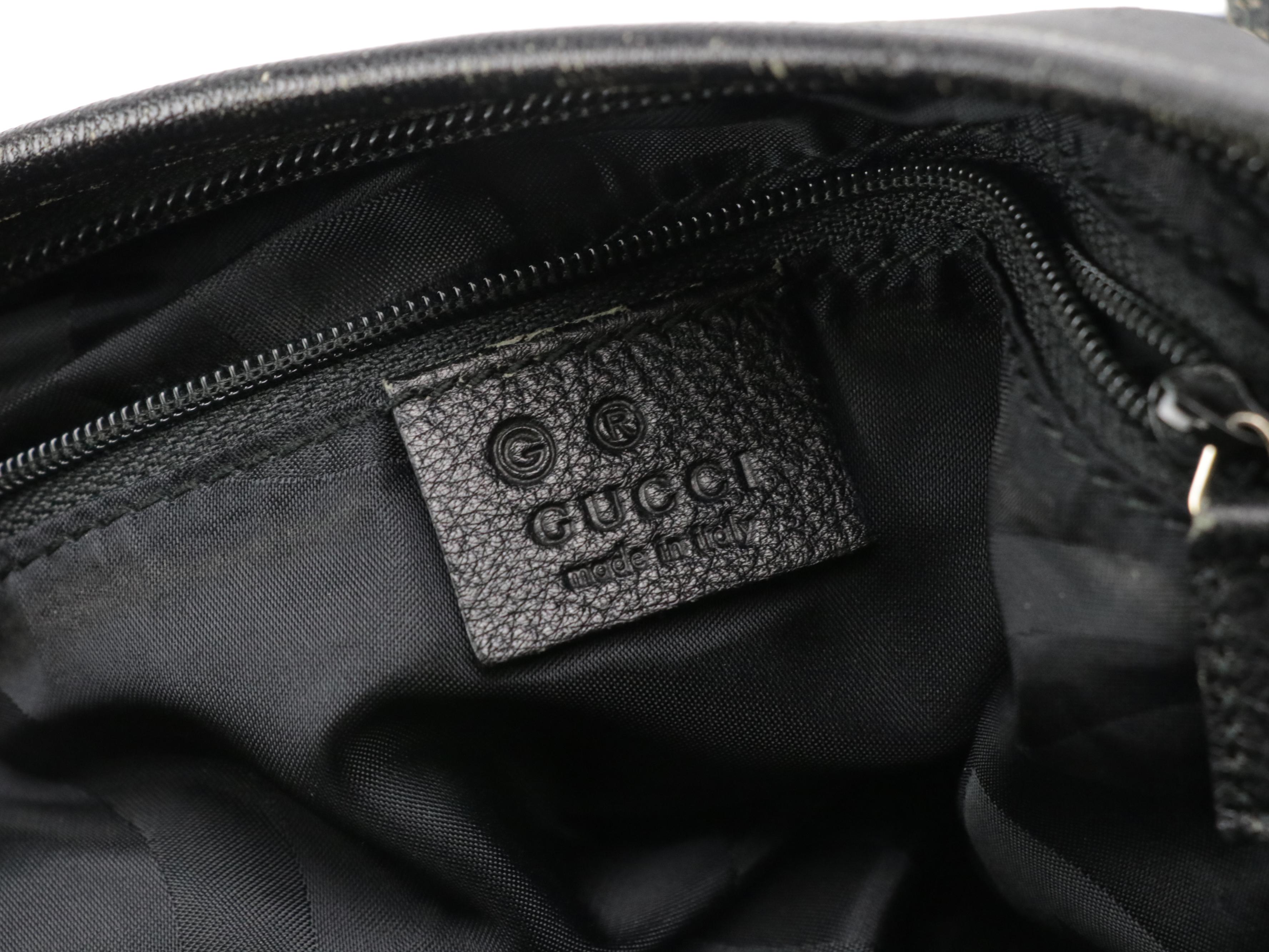 Gucci Jolicoeur Crossbody Bag in Black GG Nylon Canvas and Leather Trim