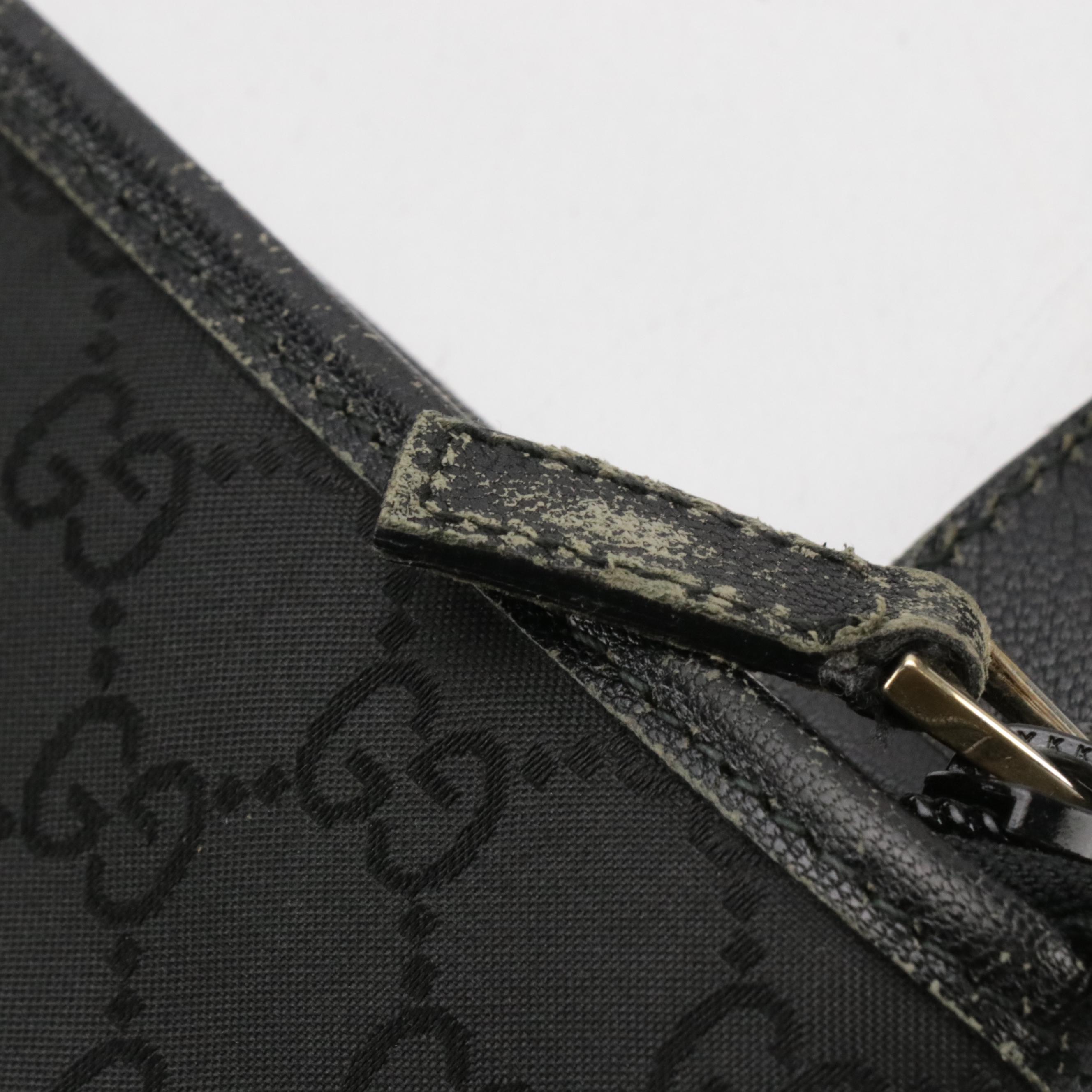 Gucci Jolicoeur Crossbody Bag in Black GG Nylon Canvas and Leather Trim