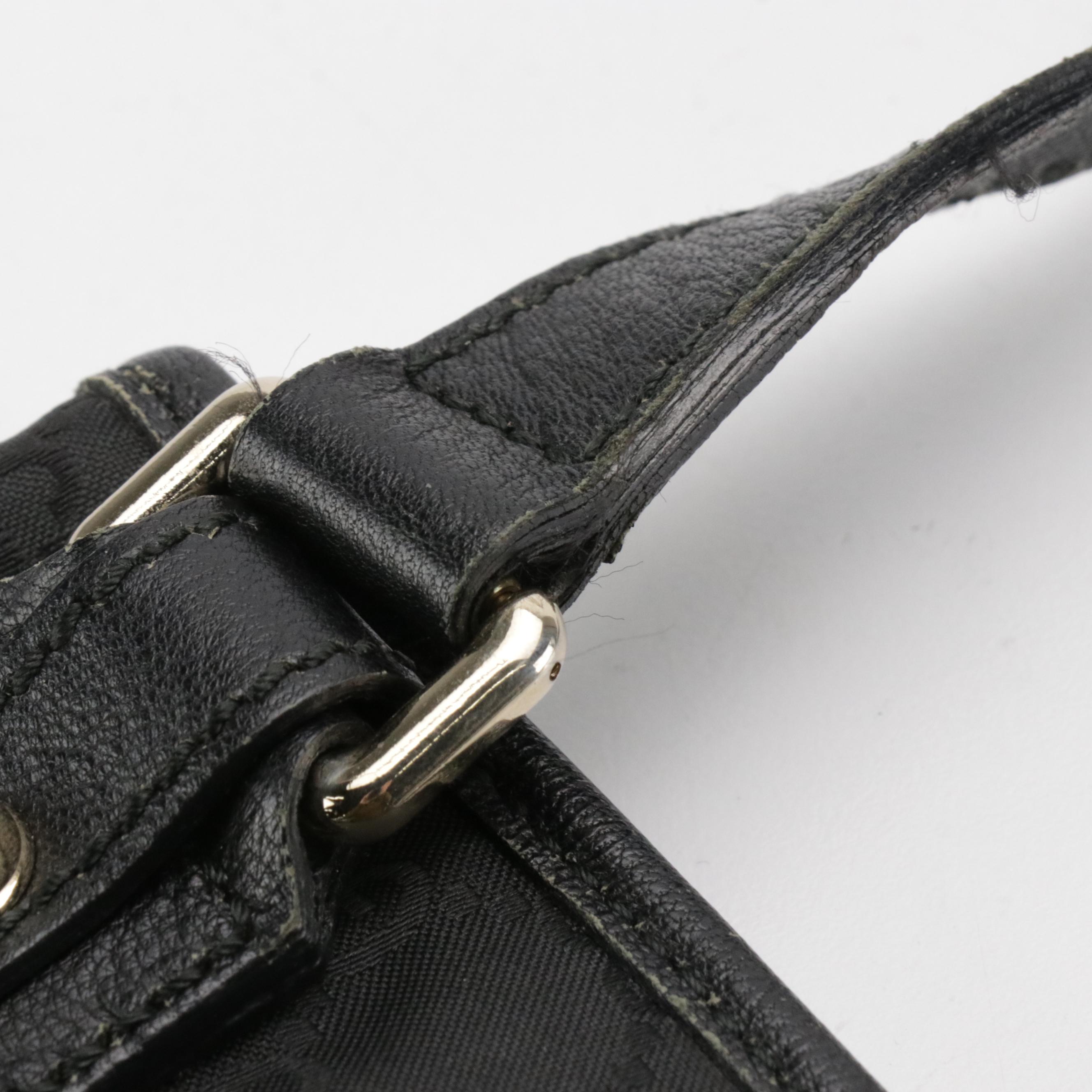 Gucci Jolicoeur Crossbody Bag in Black GG Nylon Canvas and Leather Trim