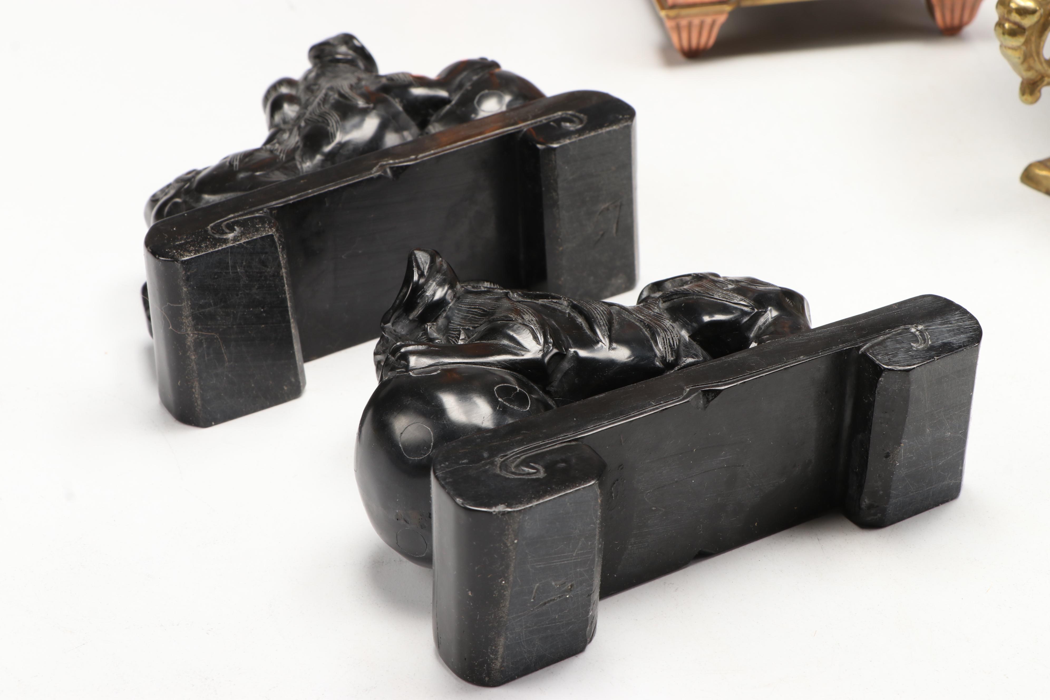 Neoclassical Style Copper Vase and Candlesticks with Other East Asian Décor