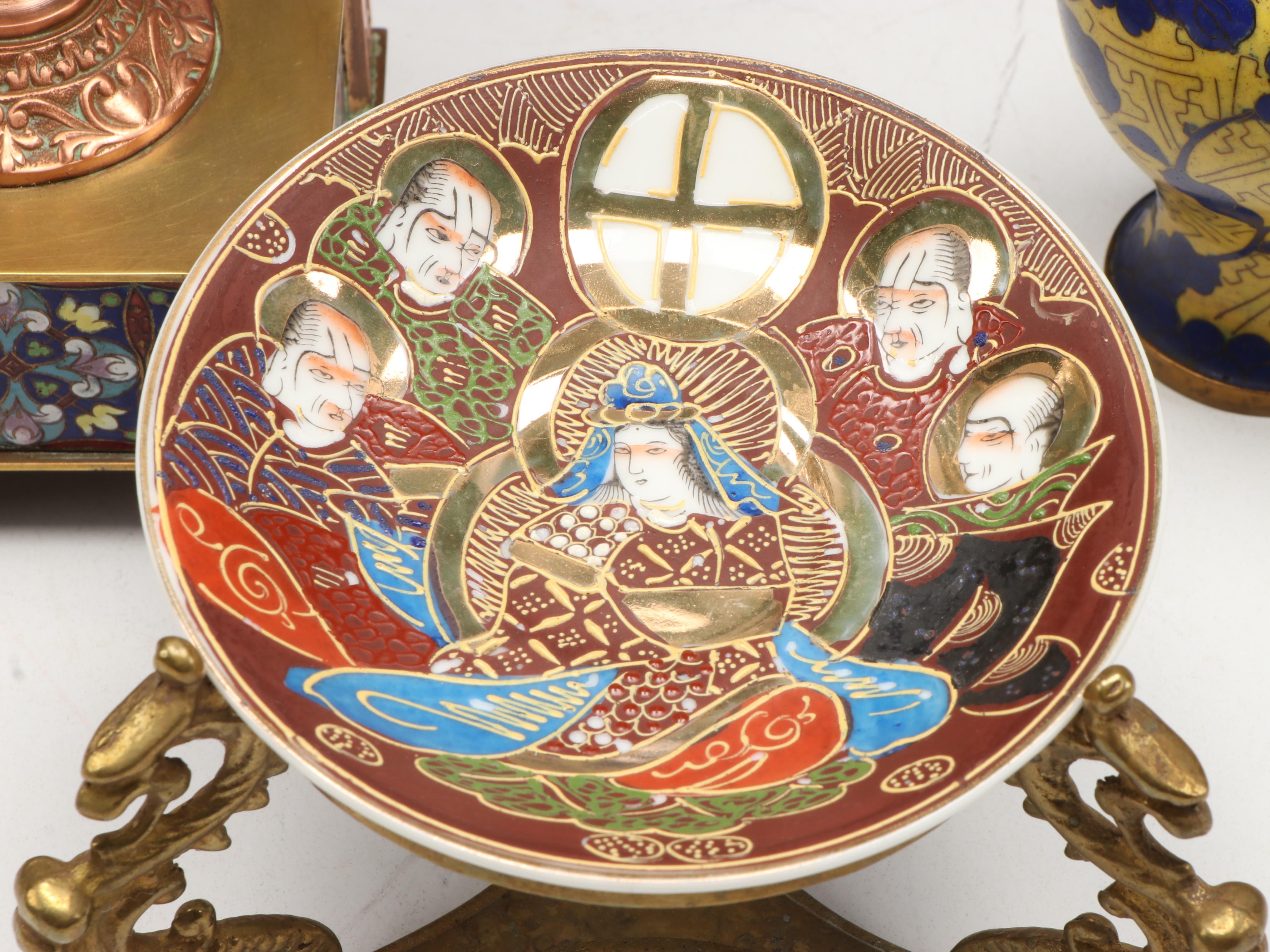 Neoclassical Style Copper Vase and Candlesticks with Other East Asian Décor