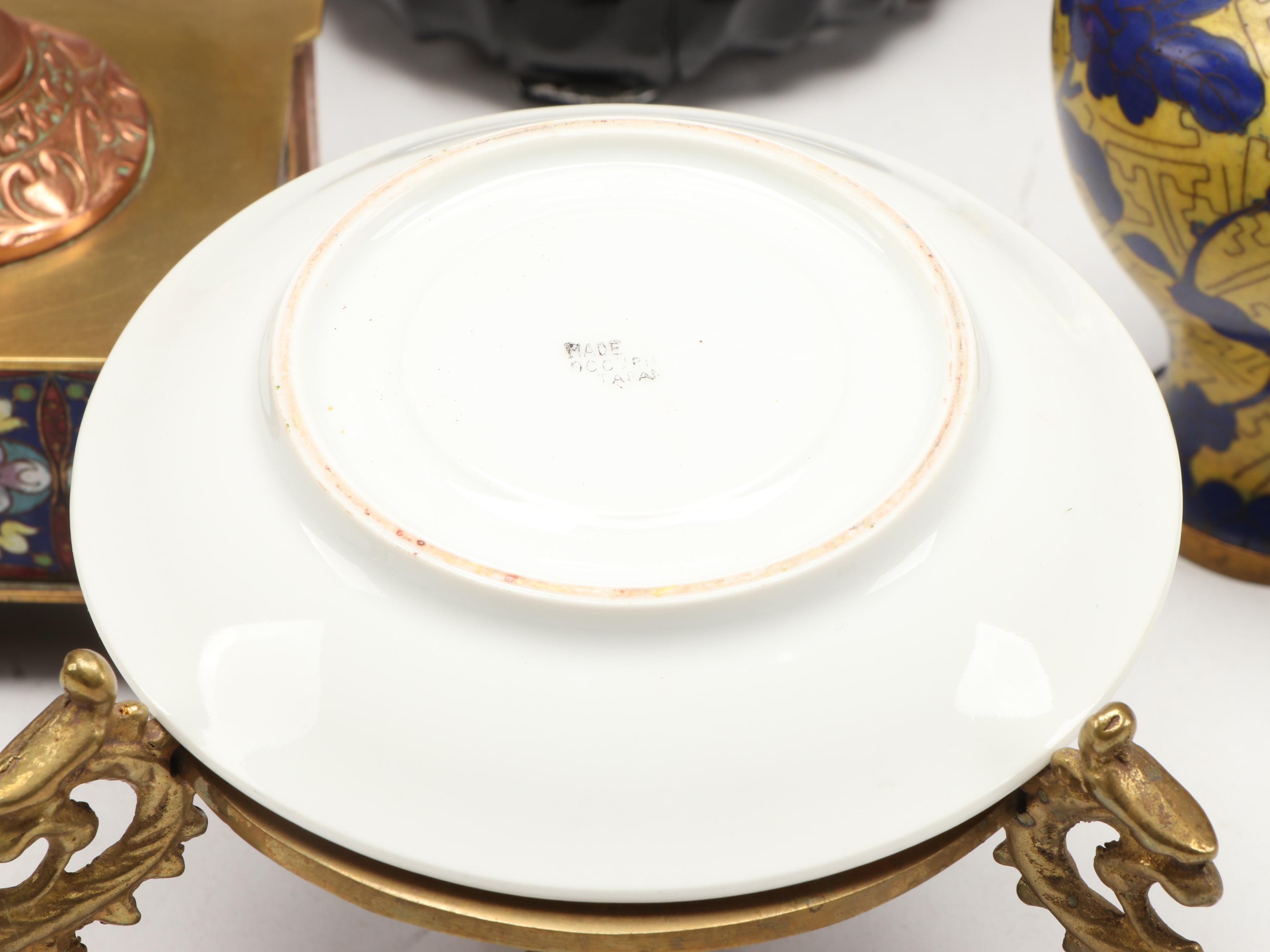 Neoclassical Style Copper Vase and Candlesticks with Other East Asian Décor