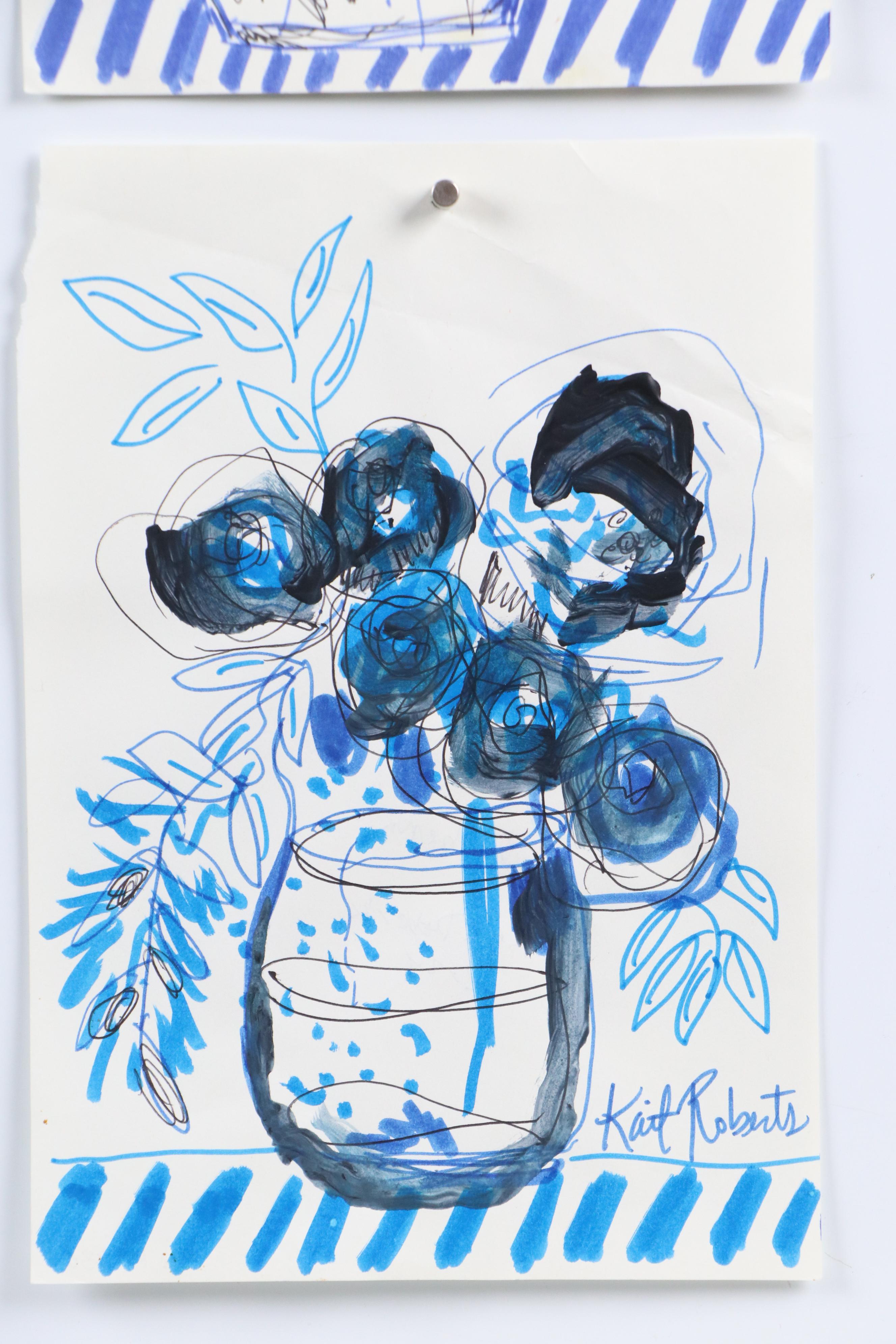 Kait Roberts Mixed Media Paintings "Blueberry" and More, 2024
