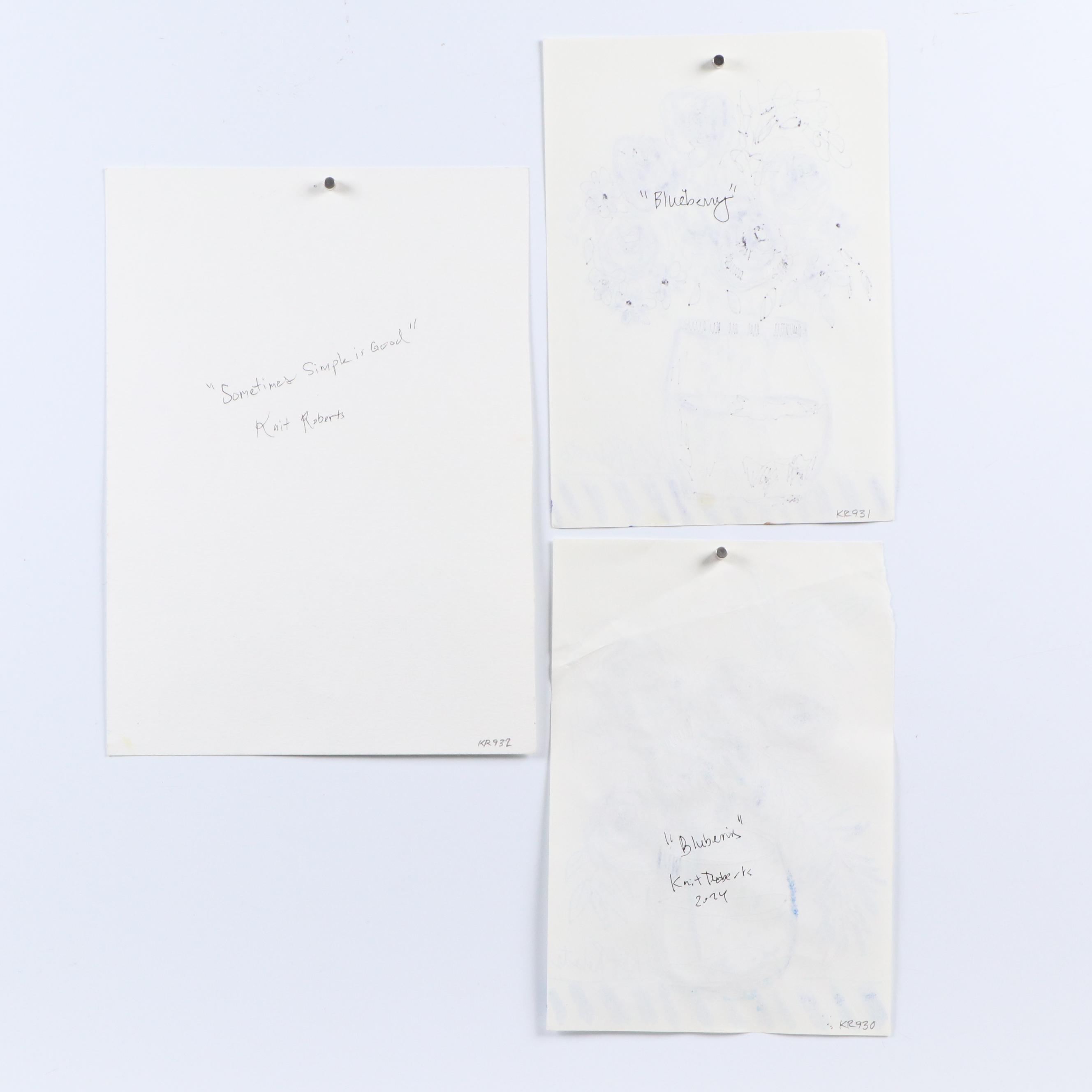 Kait Roberts Mixed Media Paintings "Blueberry" and More, 2024