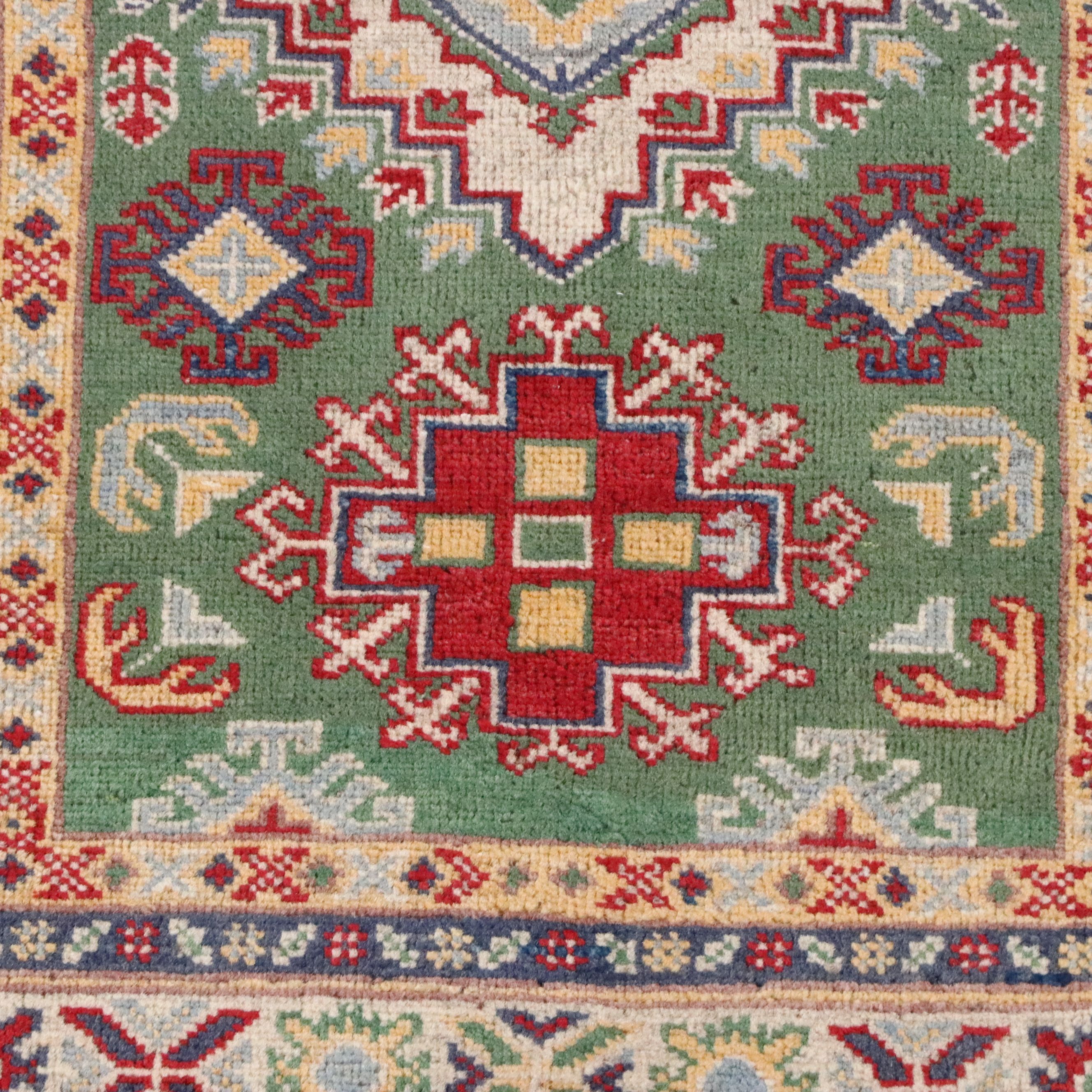 2'8 x 9'4 Hand-Knotted Afghan Kazak Carpet Runner