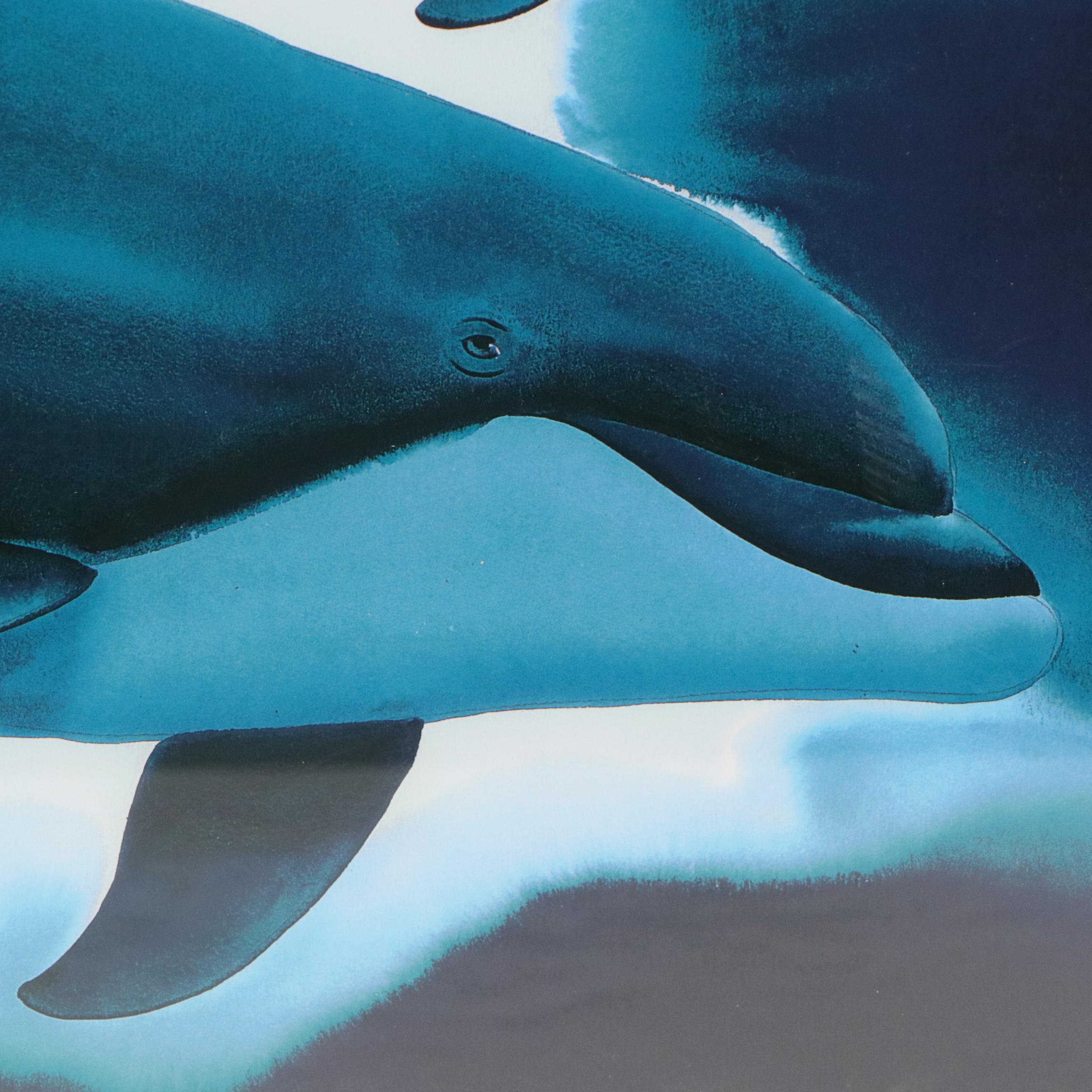 Robert Wyland Offset Lithograph of "Soulful Dolphin Waters," 2015