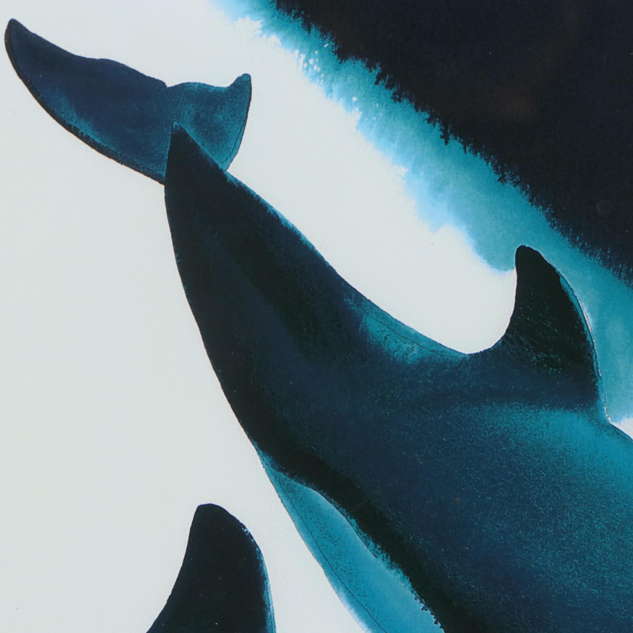 Robert Wyland Offset Lithograph of "Soulful Dolphin Waters," 2015