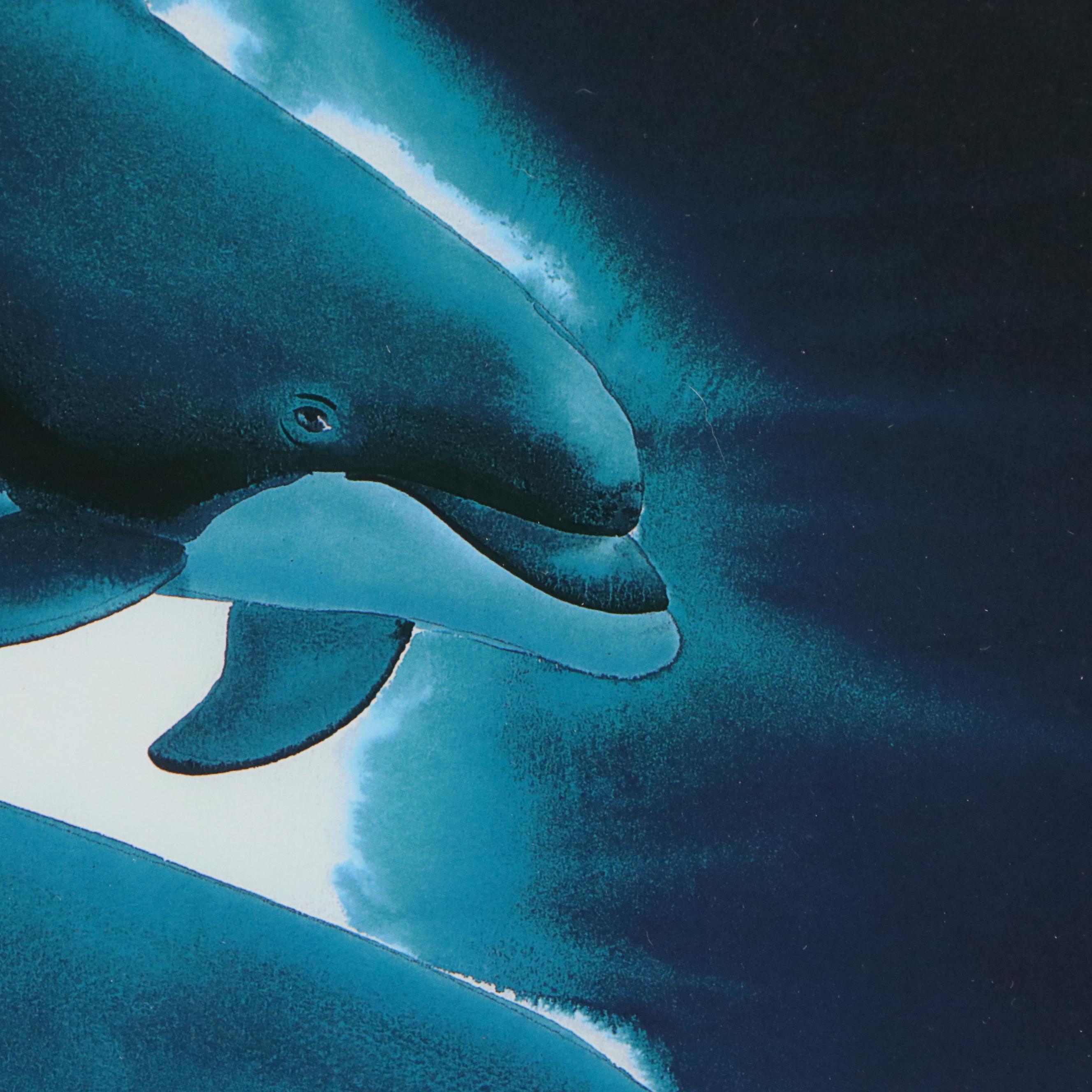 Robert Wyland Offset Lithograph of "Soulful Dolphin Waters," 2015