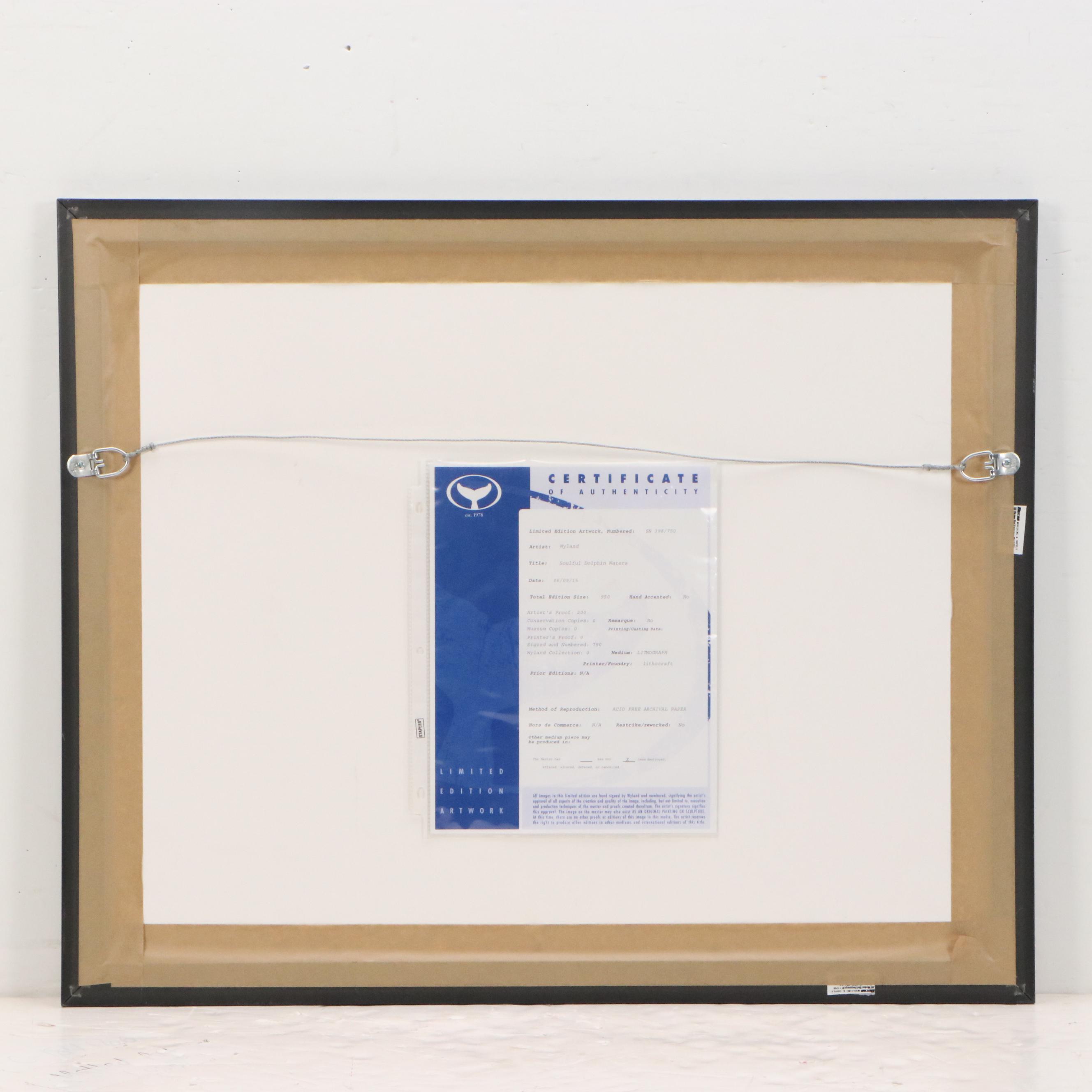 Robert Wyland Offset Lithograph of "Soulful Dolphin Waters," 2015