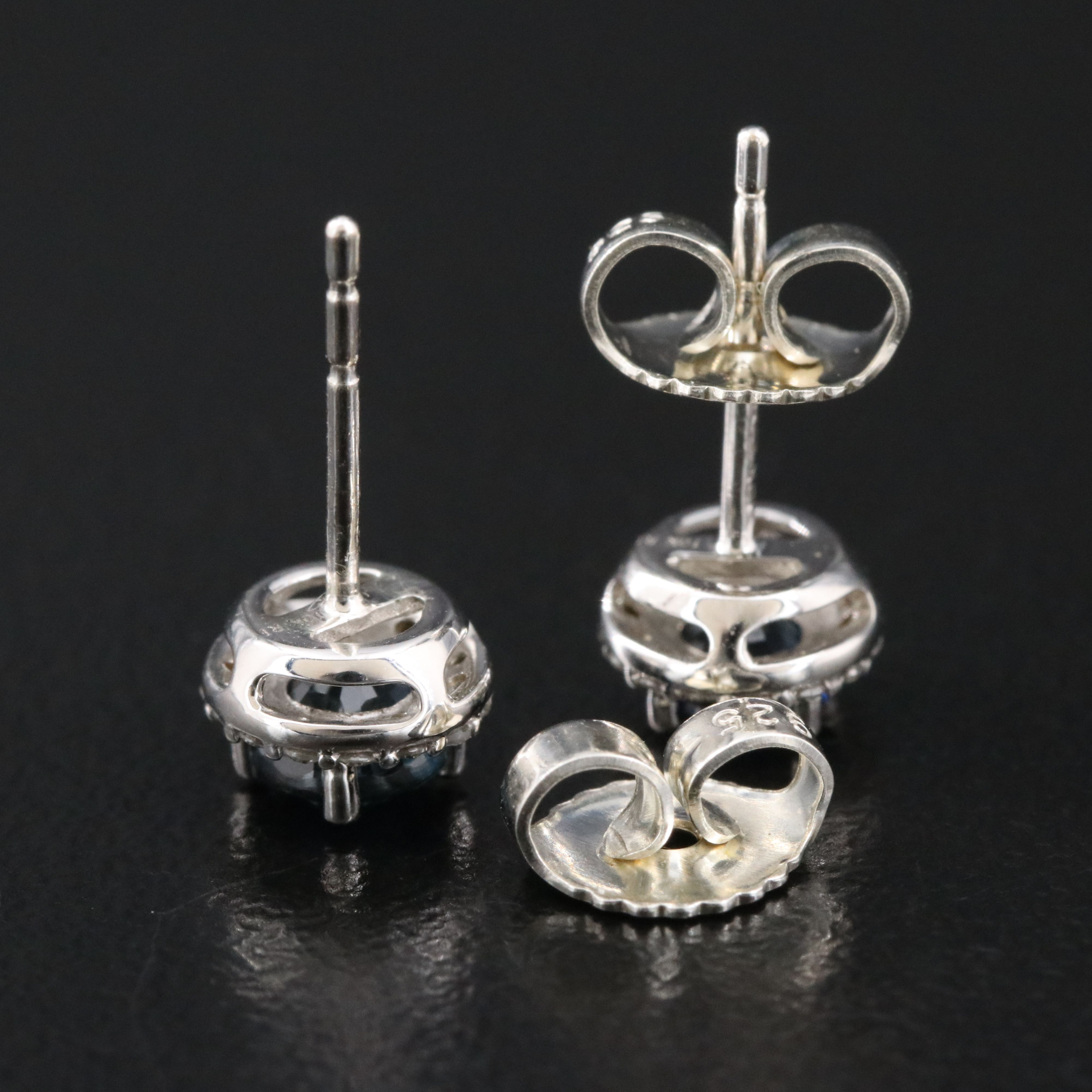 10K Sapphire and Diamond Stud Earrings