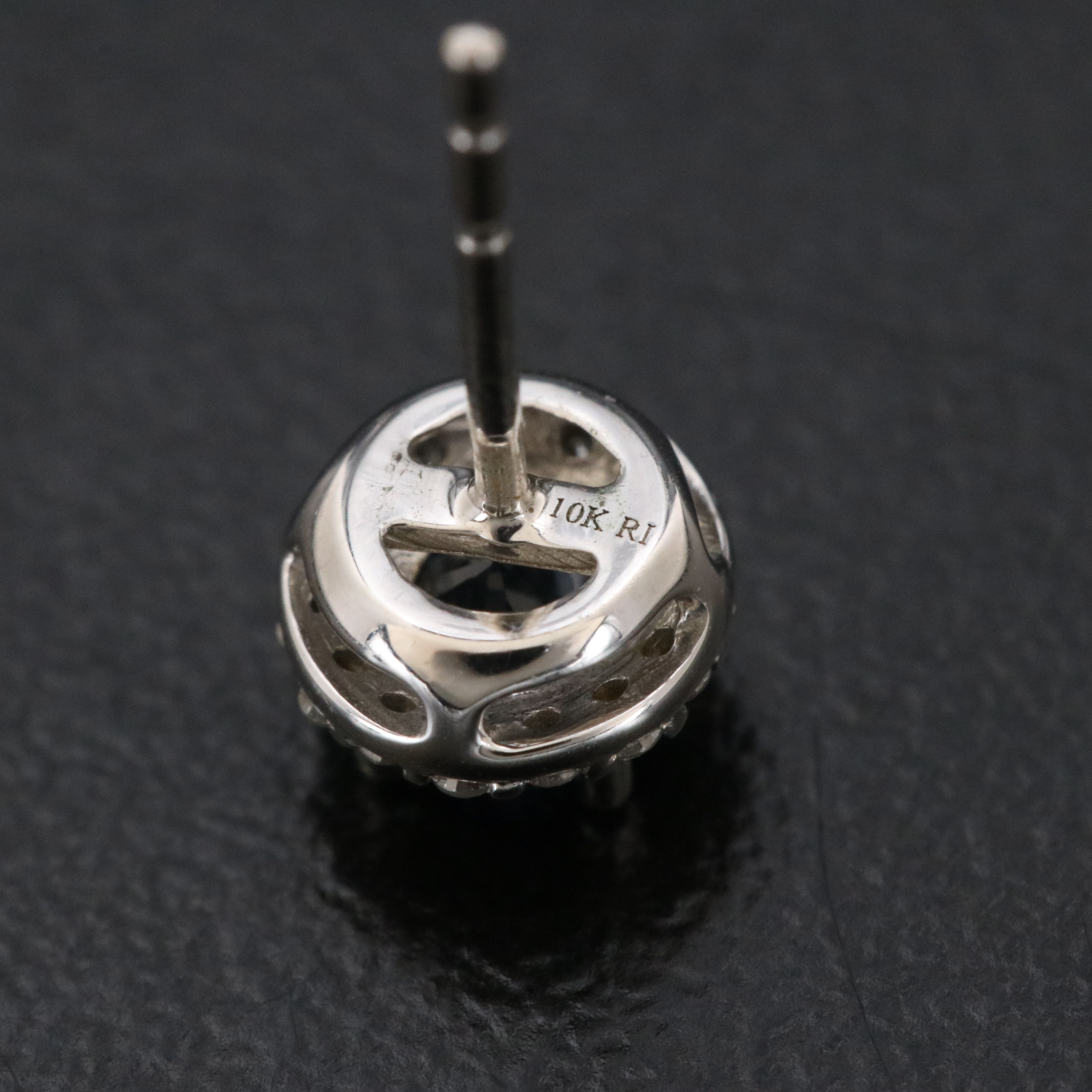 10K Sapphire and Diamond Stud Earrings