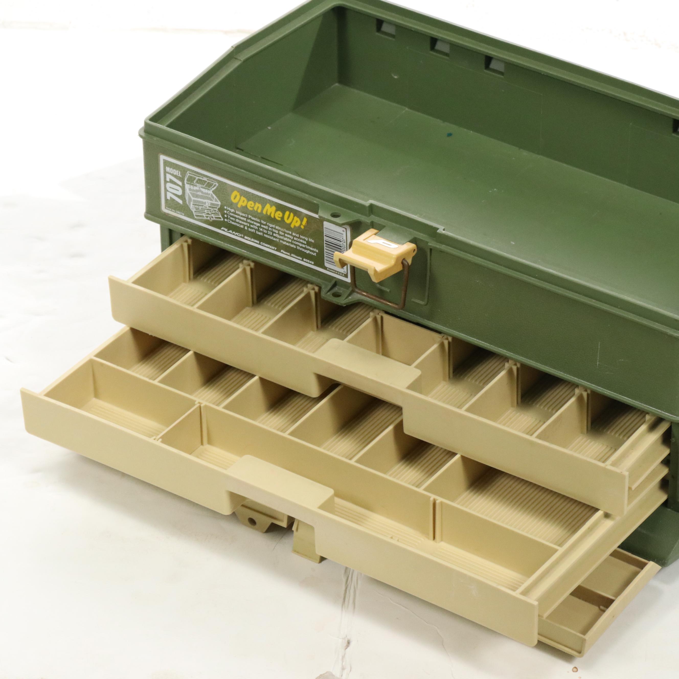 Cabela's Graphite Fishing Rod with Plano Tackle Box and More Fishing Gear