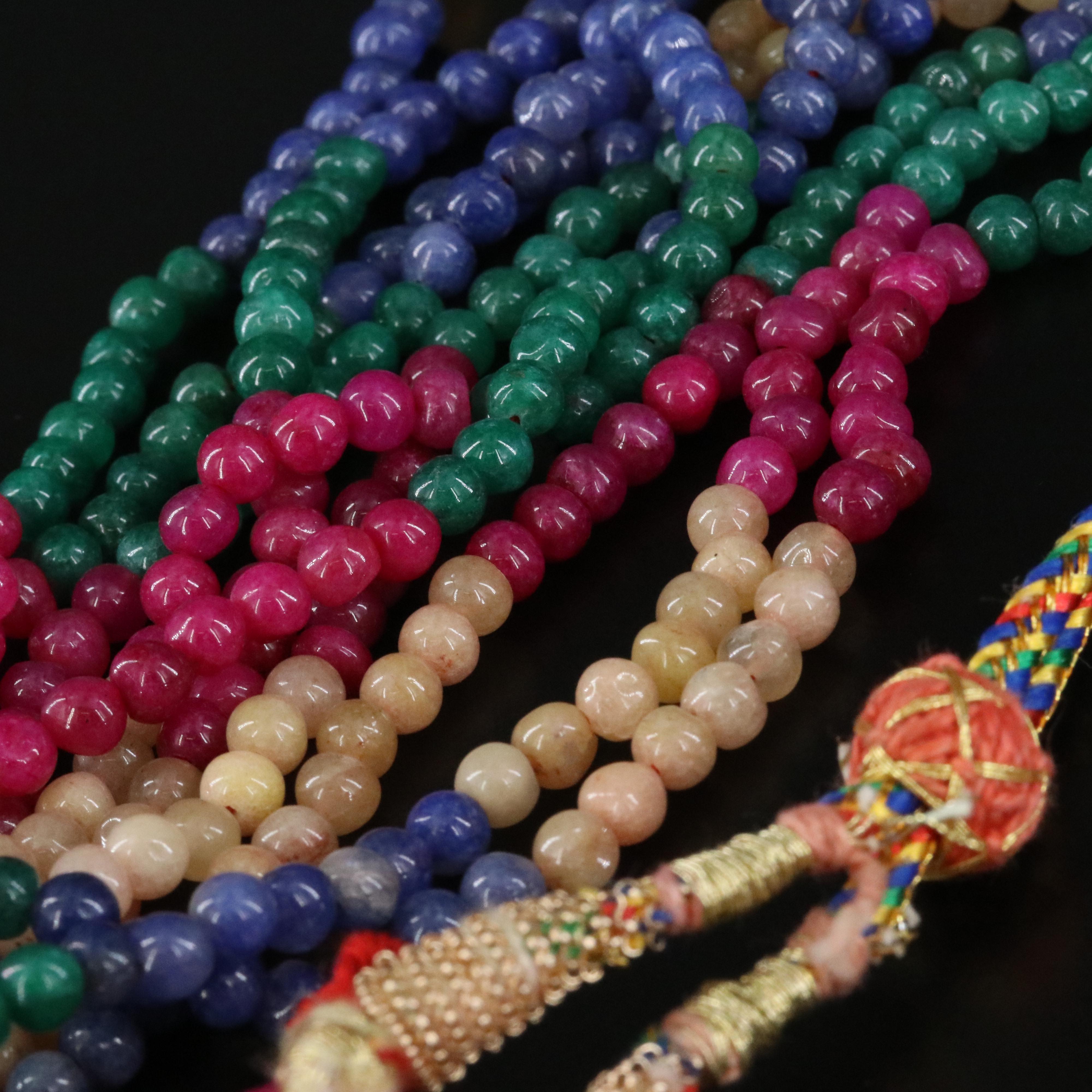 Multi-Strand Quench Crackled Quartz Bead Necklaces