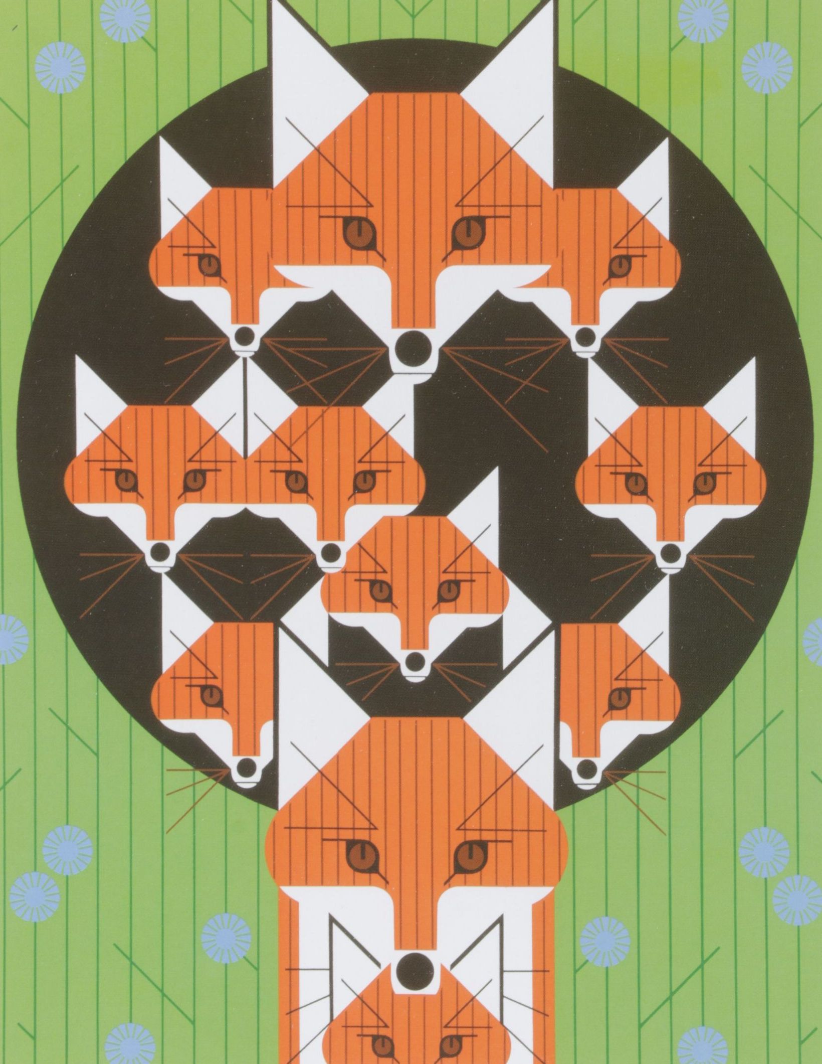 Charley Harper Offset Lithograph "Foxsimiles", 1981