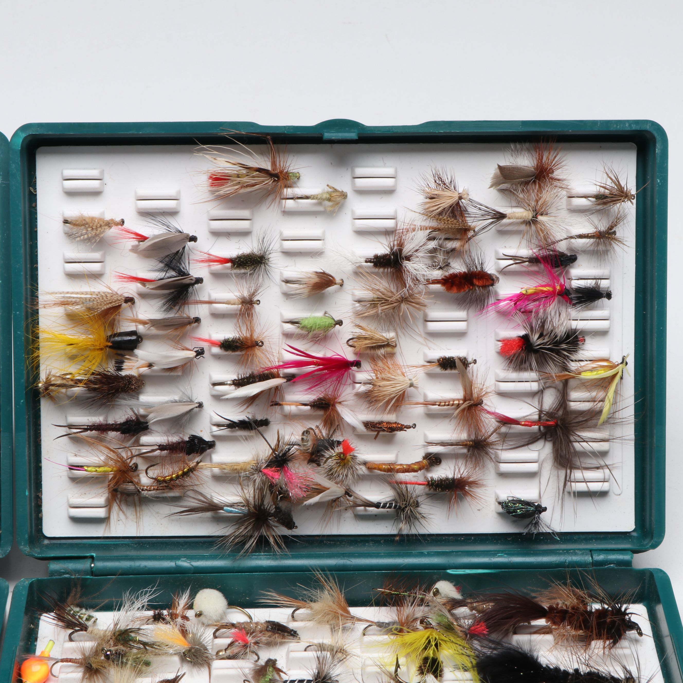 Hand-Tied Fly Fishing Flies in Fox Box Storage Containers