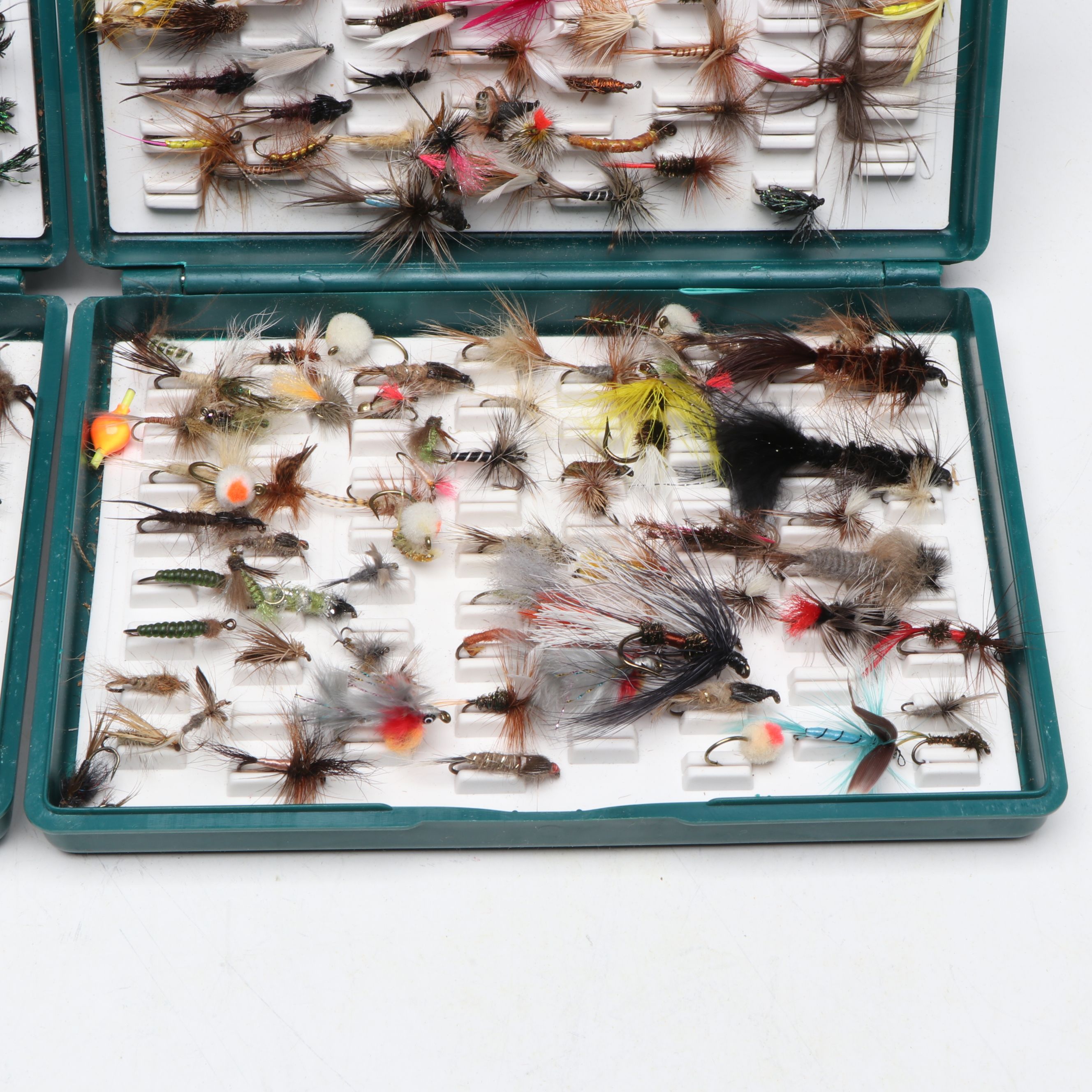 Hand-Tied Fly Fishing Flies in Fox Box Storage Containers