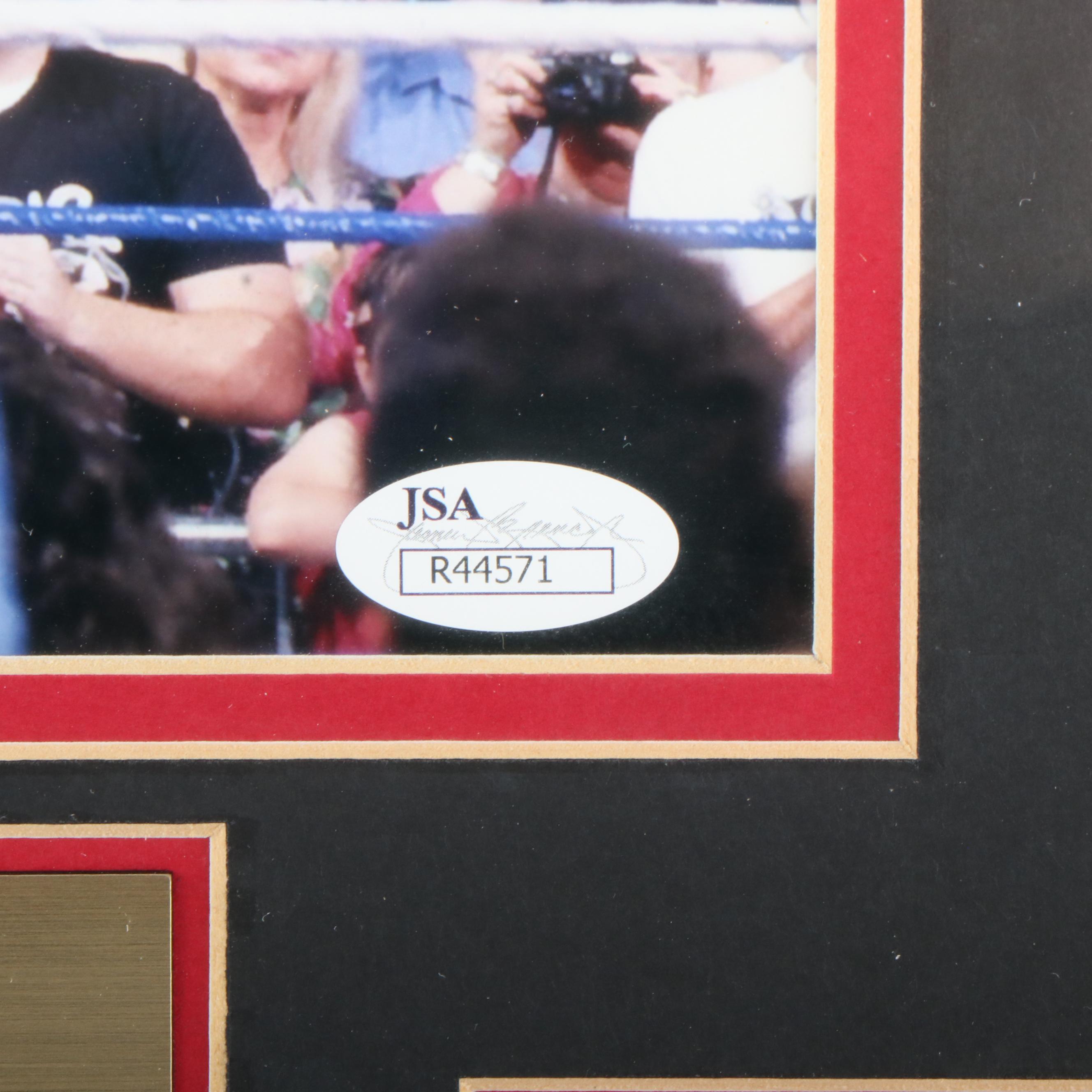 Hulk Hogan Signed WWF Wrestling Print in Matted Frame, JSA