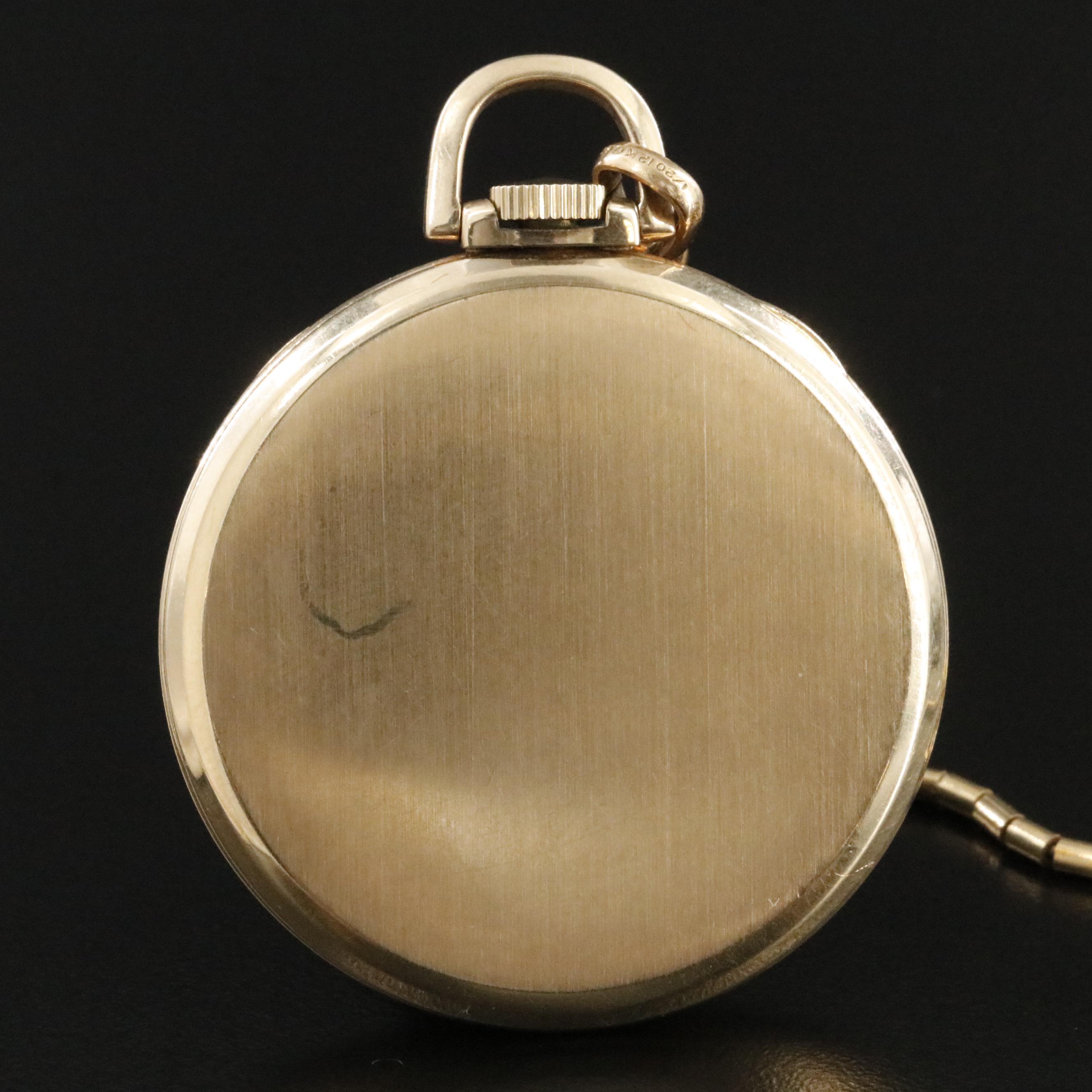 Gruen Veri Thin Precision Gold-Filled Pocket Watch and Pocket Knife Fob