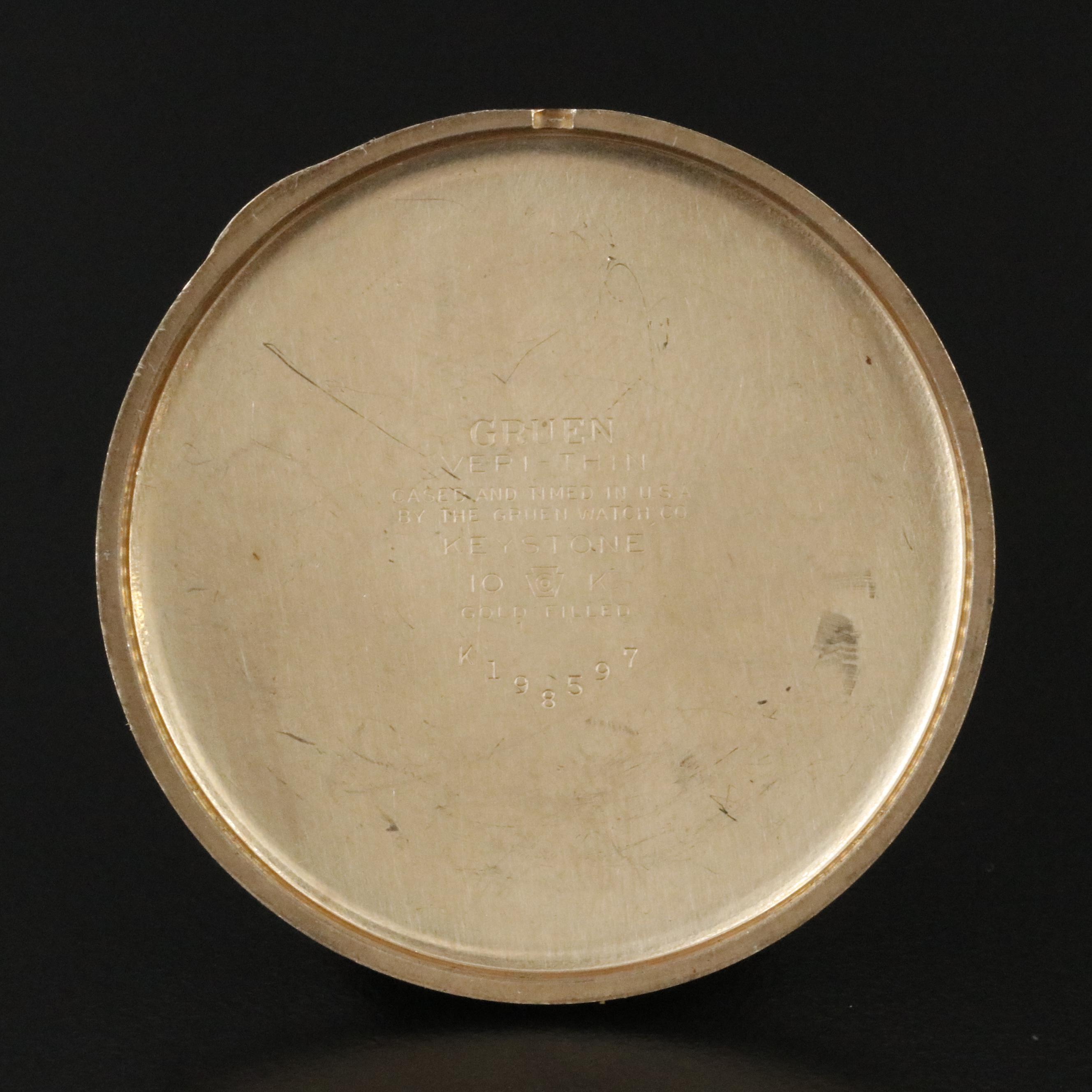 Gruen Veri Thin Precision Gold-Filled Pocket Watch and Pocket Knife Fob