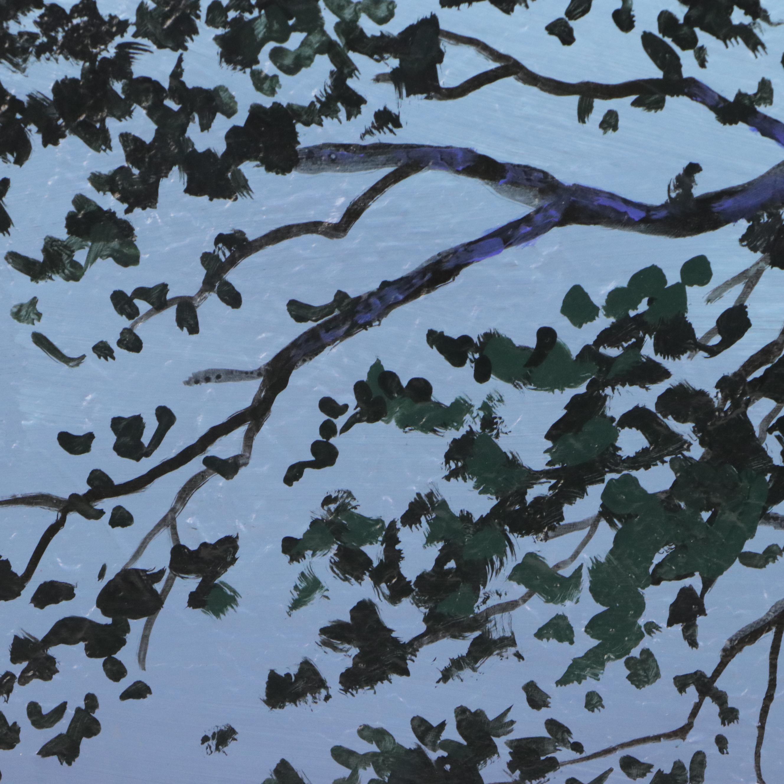 Douglas "Bumo" Johnpeer Oil Painting "Moonlit Oak," 2025